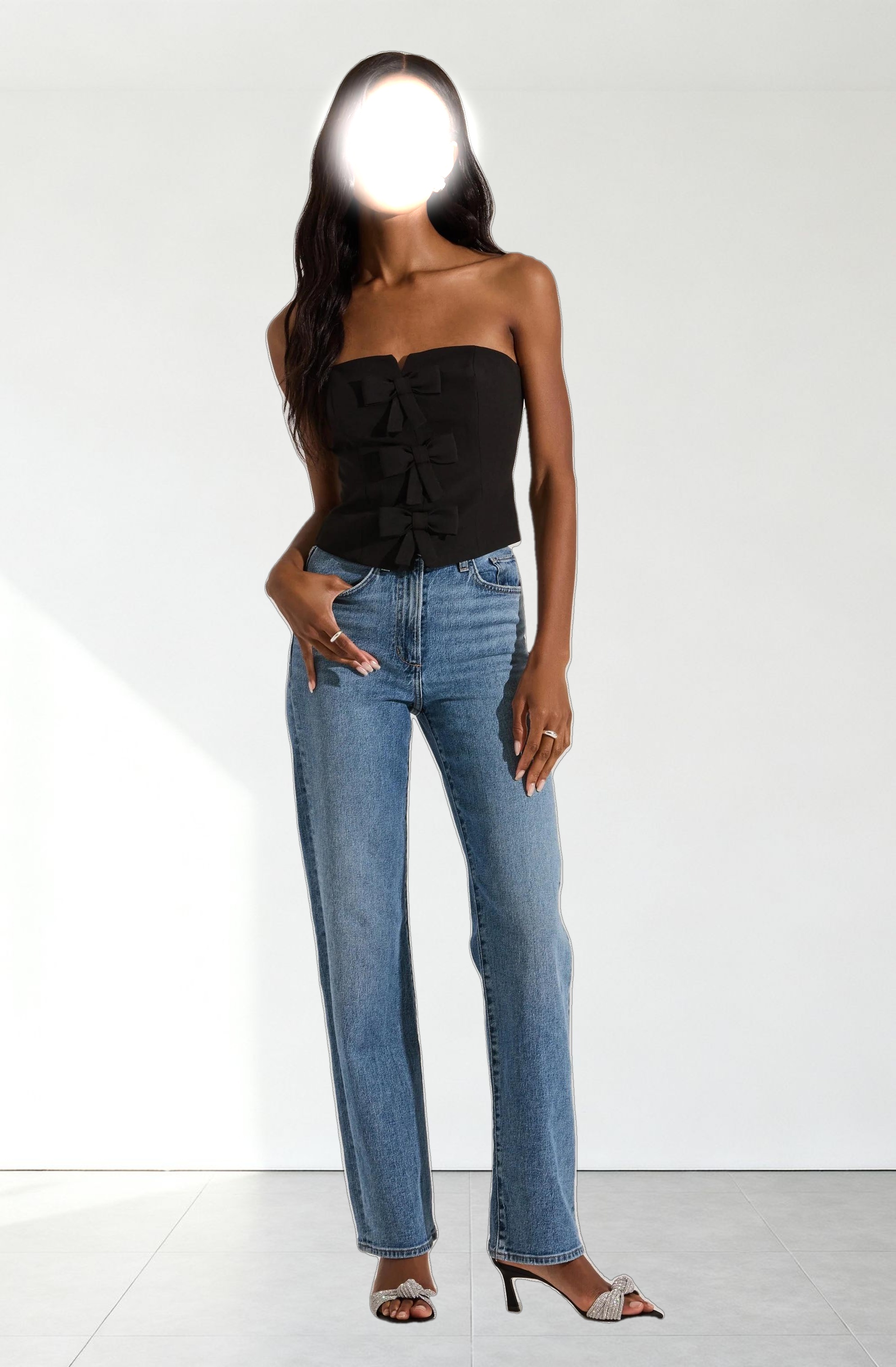 Strapless Bow Bustier Top