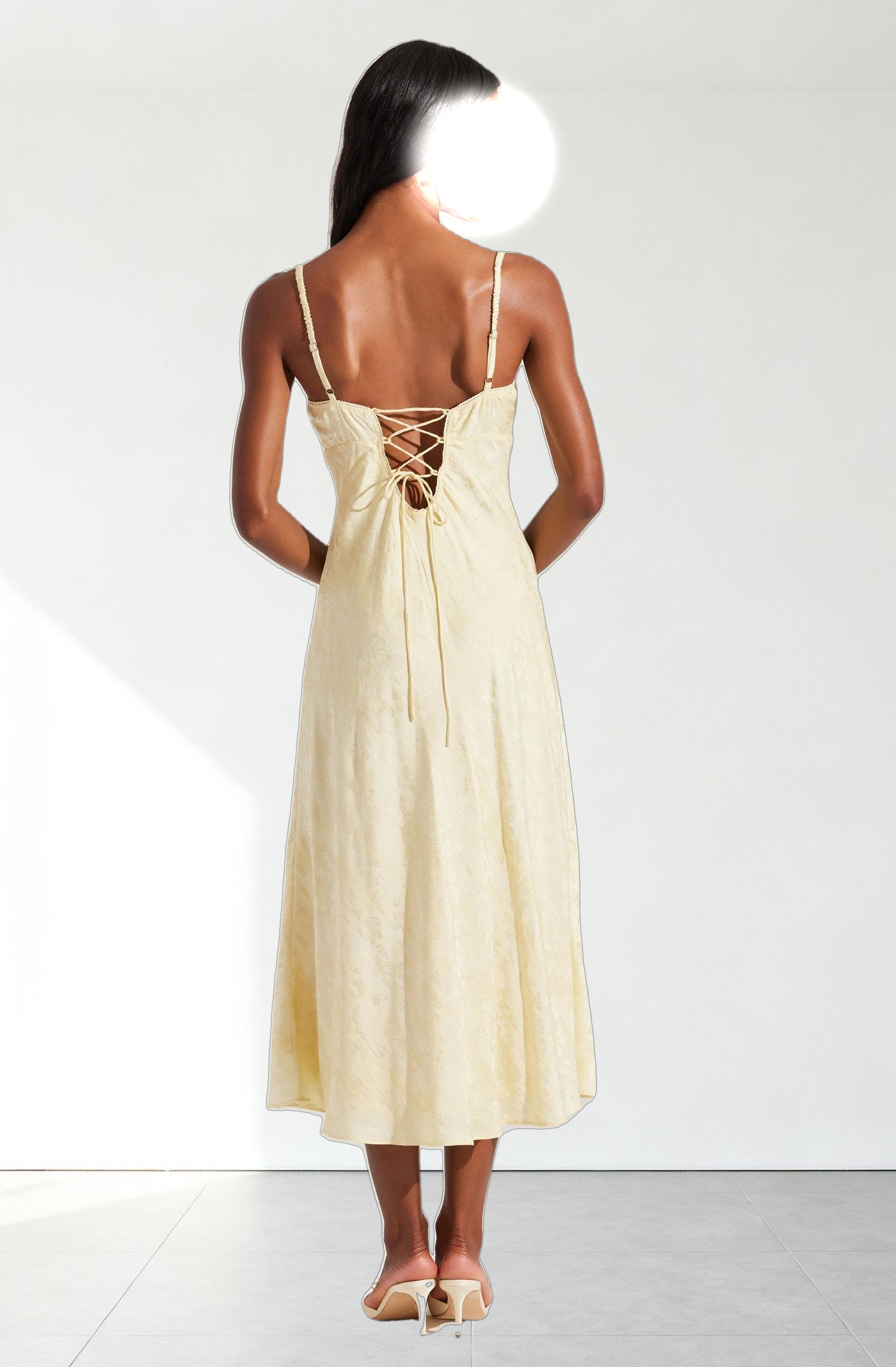 Kaiya Jacquard Satin Midi Dress