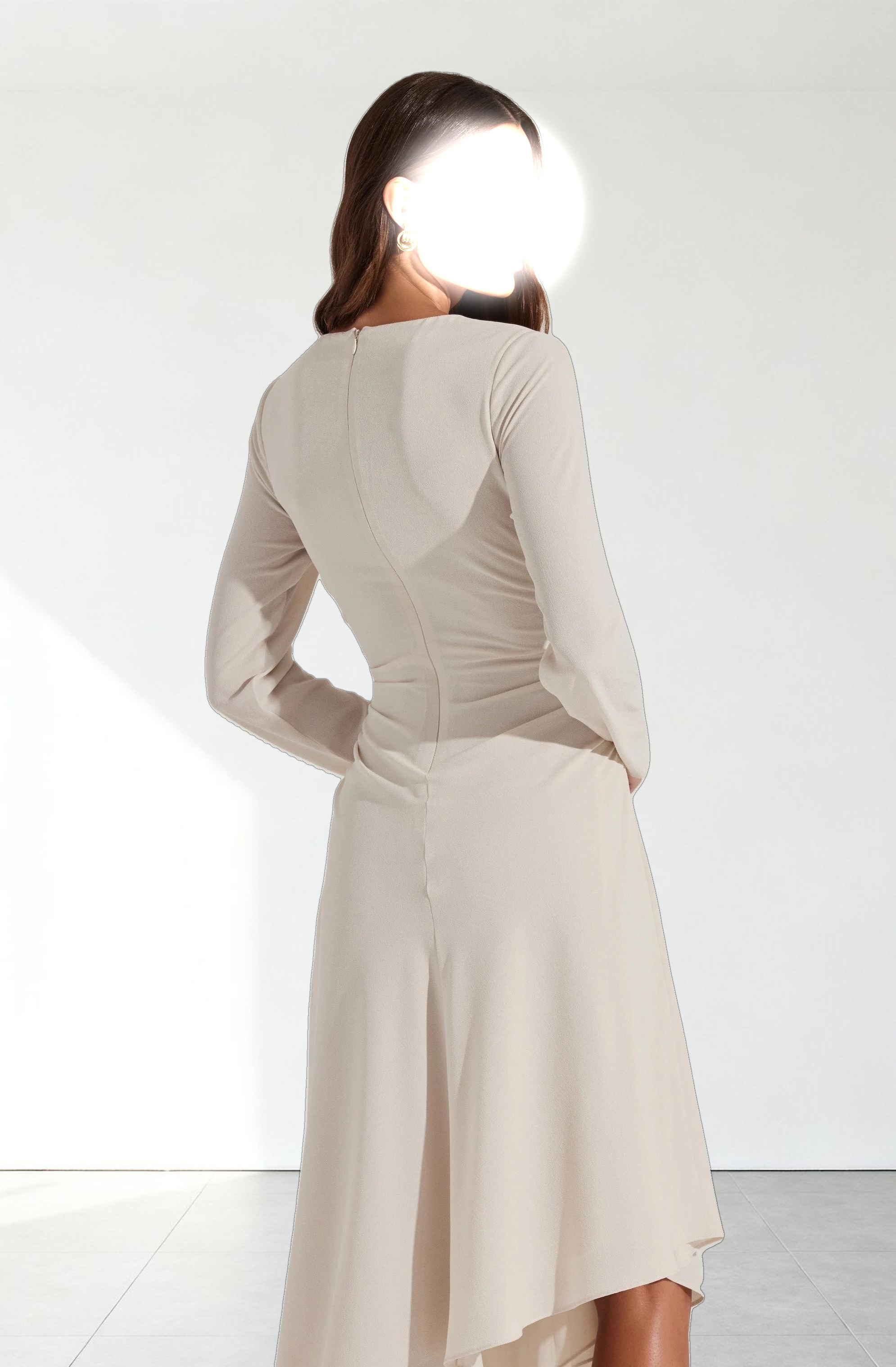Long Sleeve Asymmetrical Hem Dress
