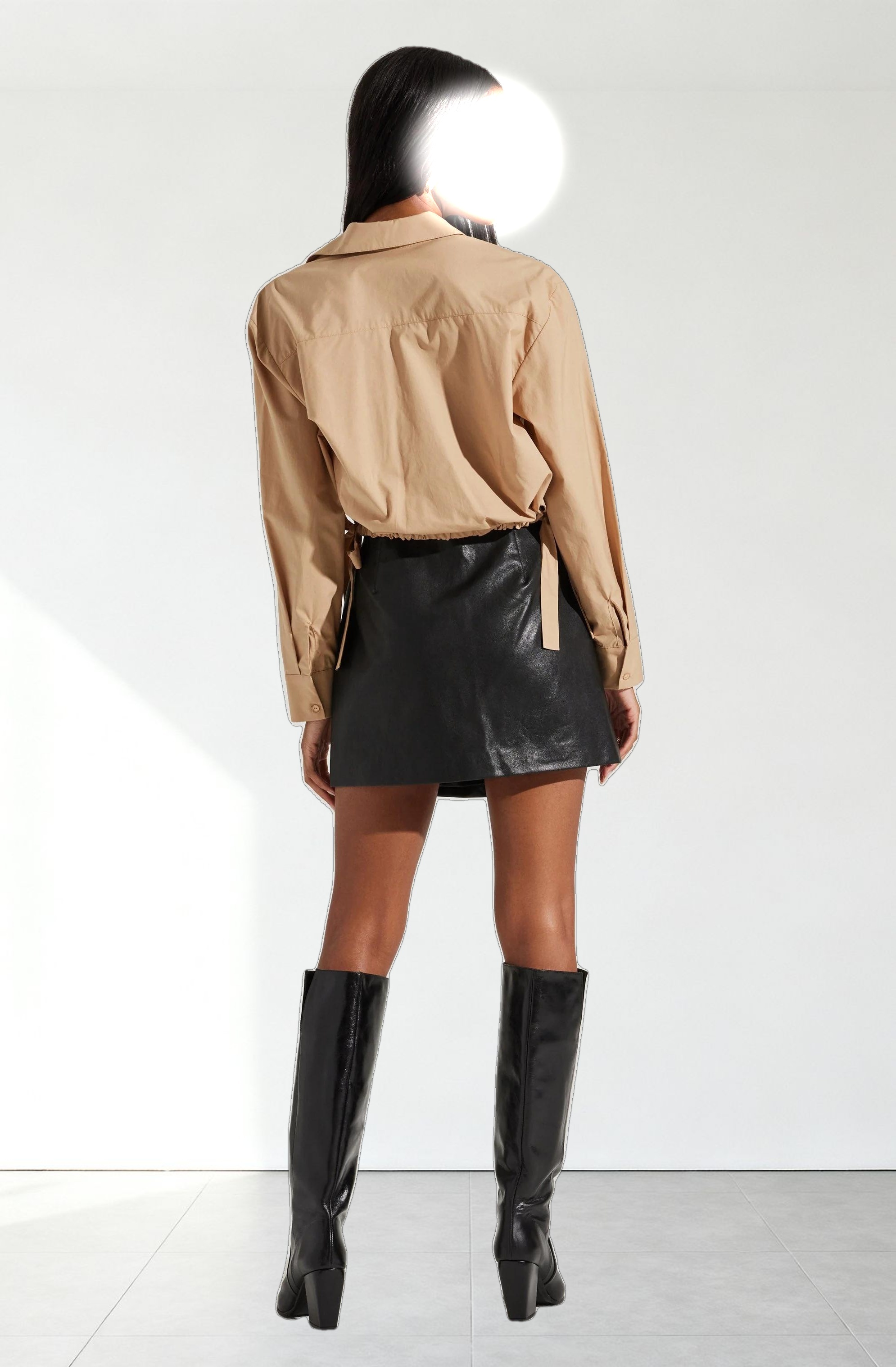 Cyril Cinch Waist Button-Up Top