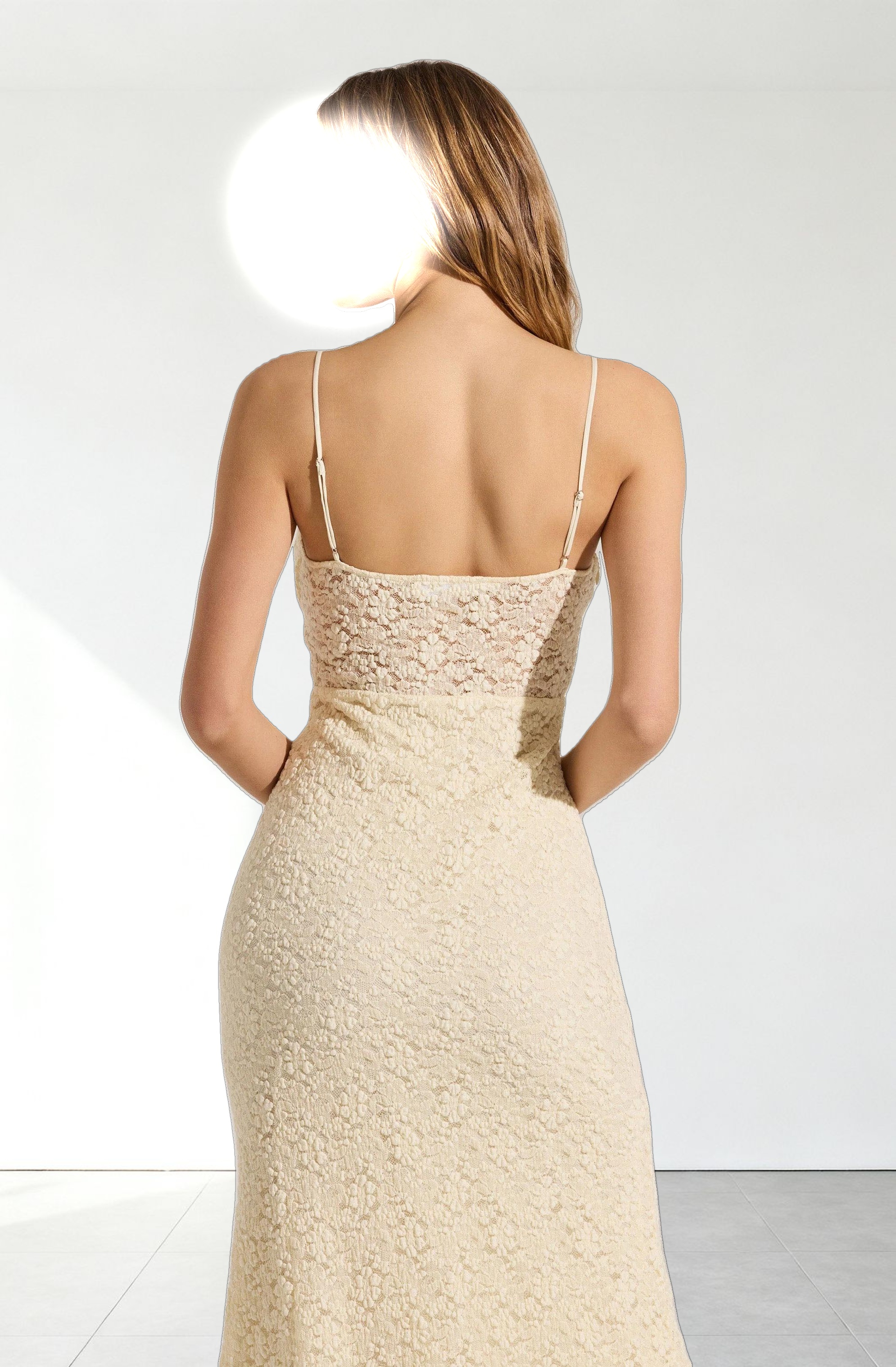 Floral Lace Knit Midi Dress