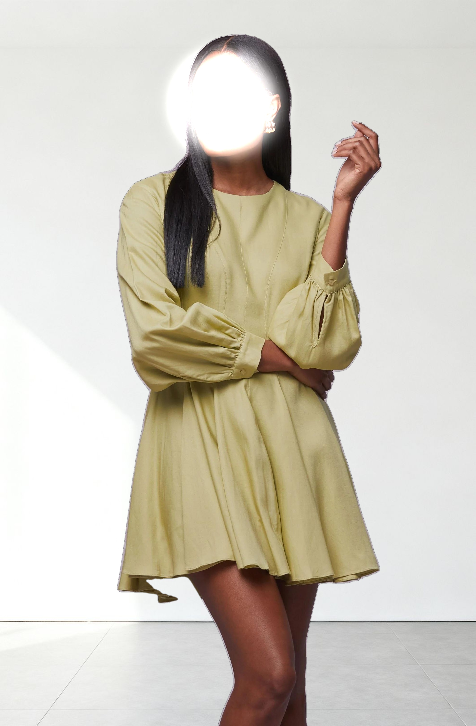 Elowyn Linen Blend Skater Dress