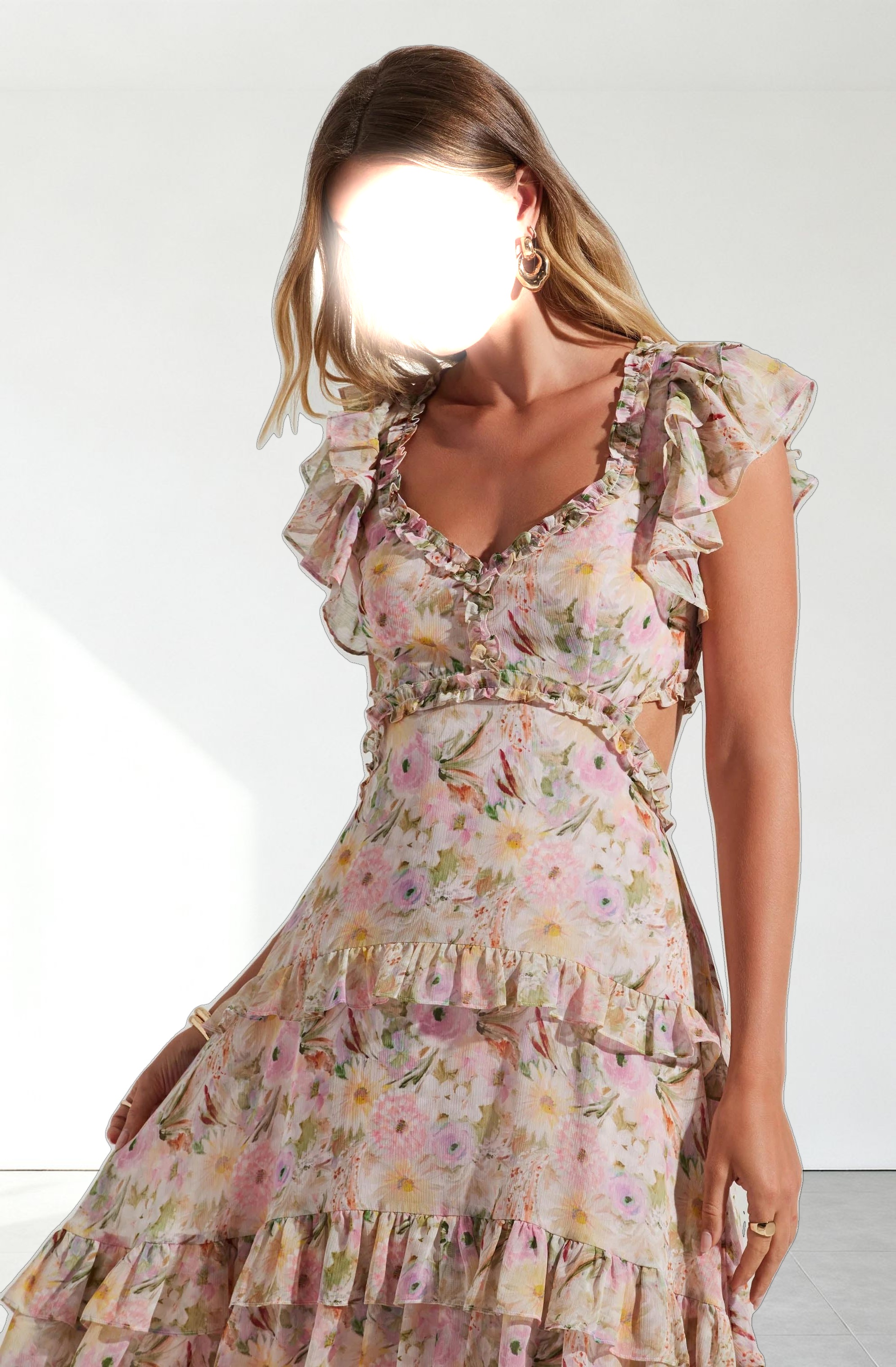 Mable Floral Tiered Ruffle Maxi Dress