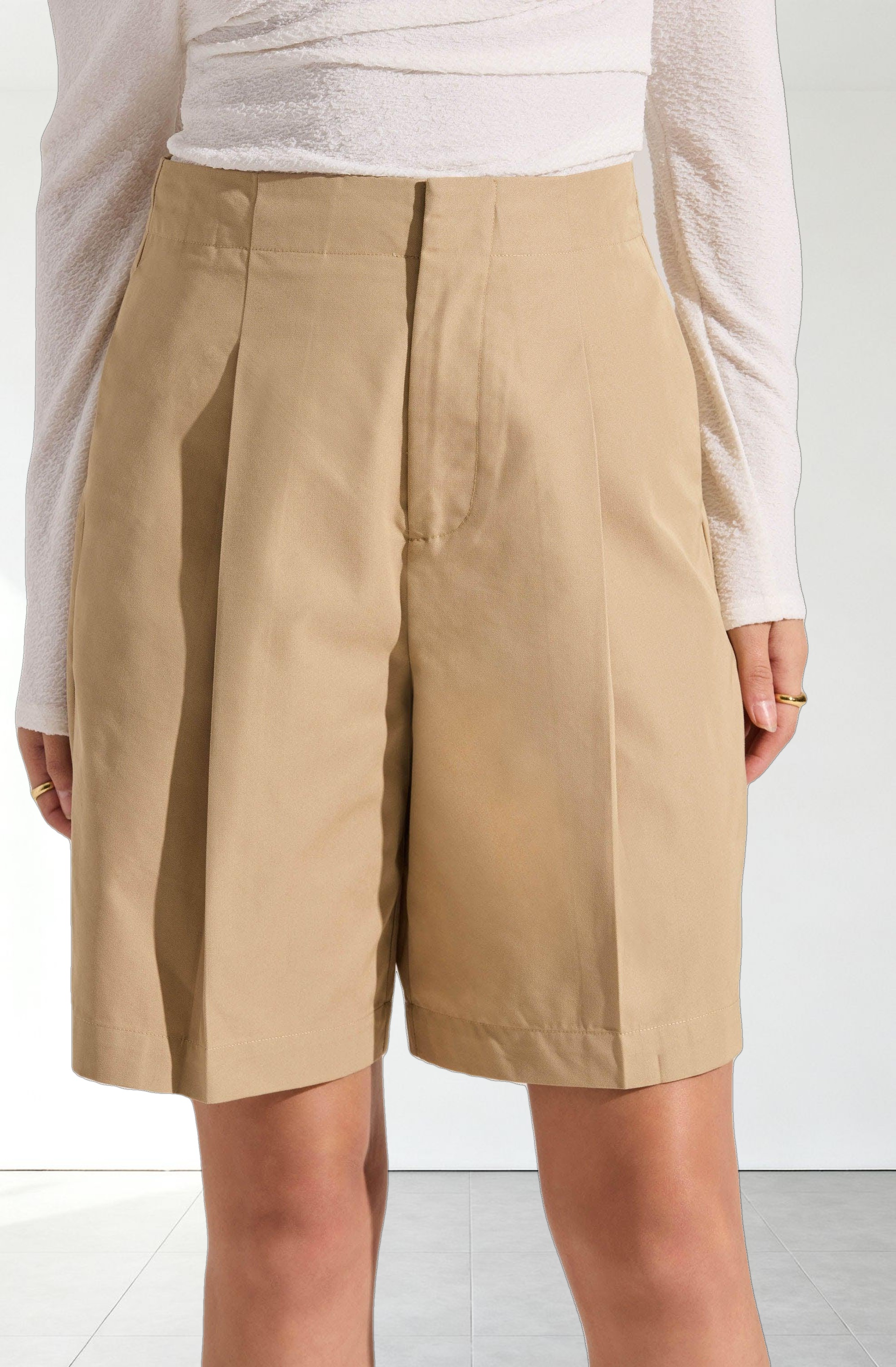 Tailored Pleated Bermuda Shorts