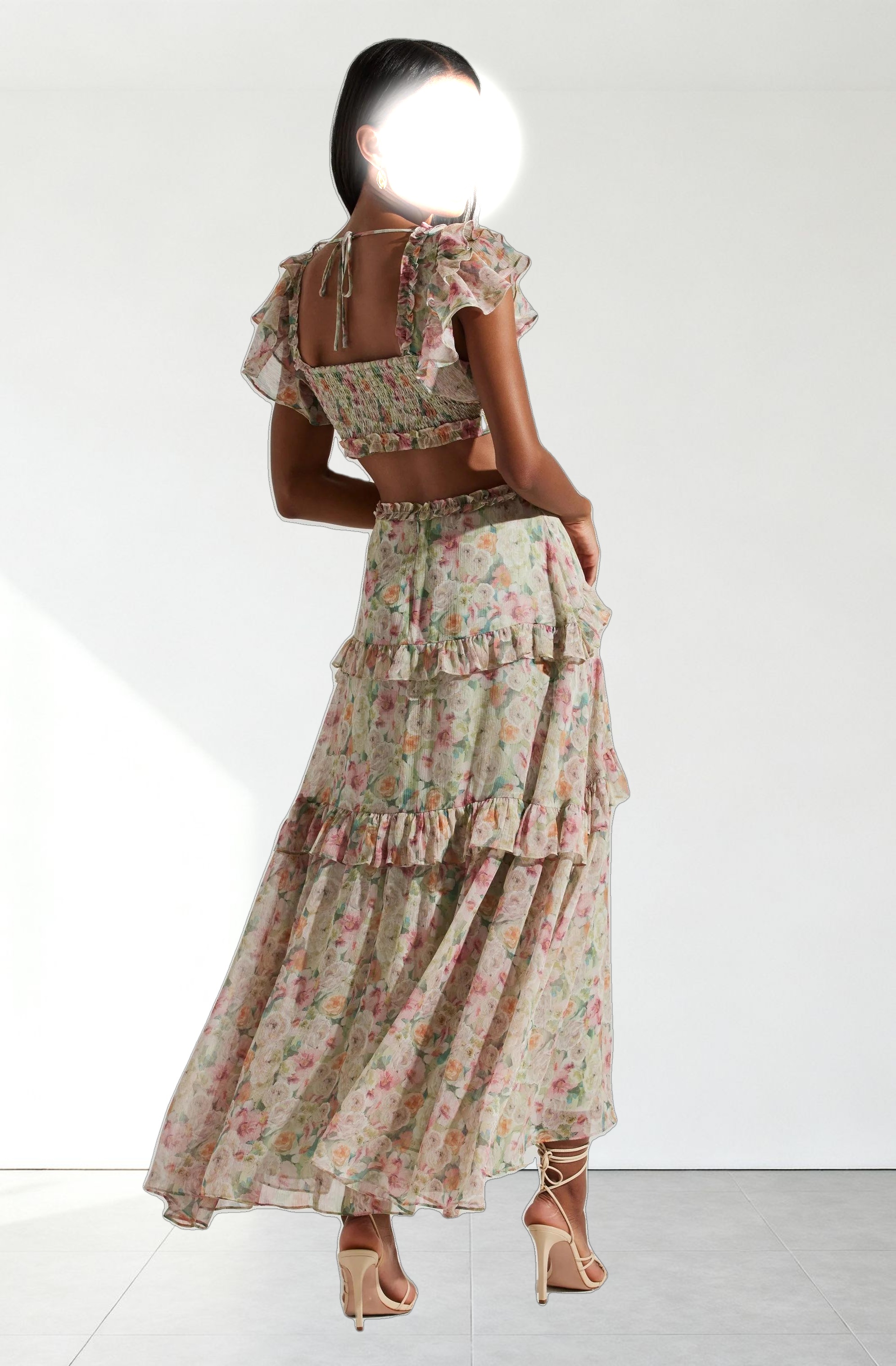 Mable Floral Tiered Ruffle Maxi Dress