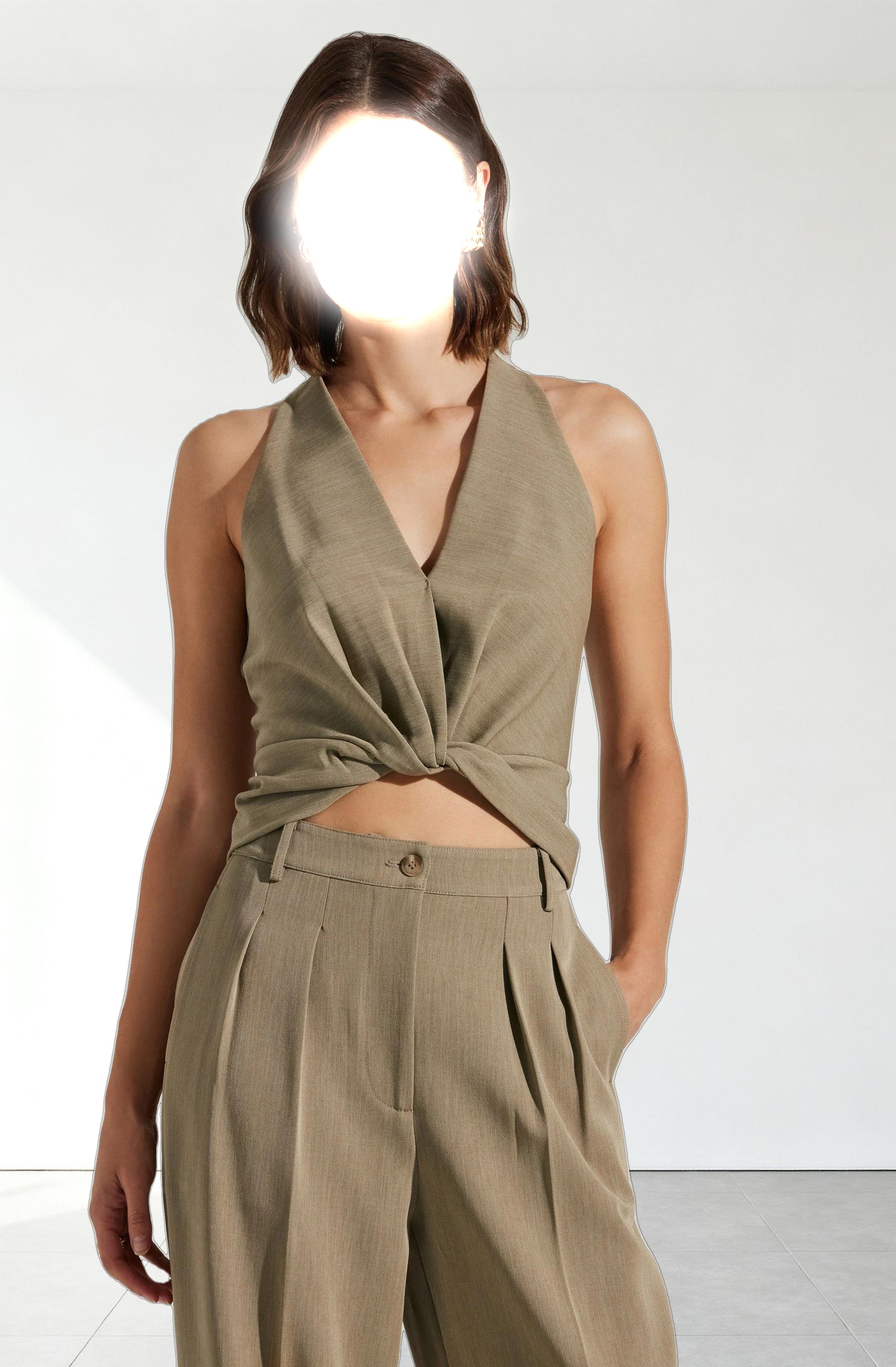 Faria Twist Front Crop Top