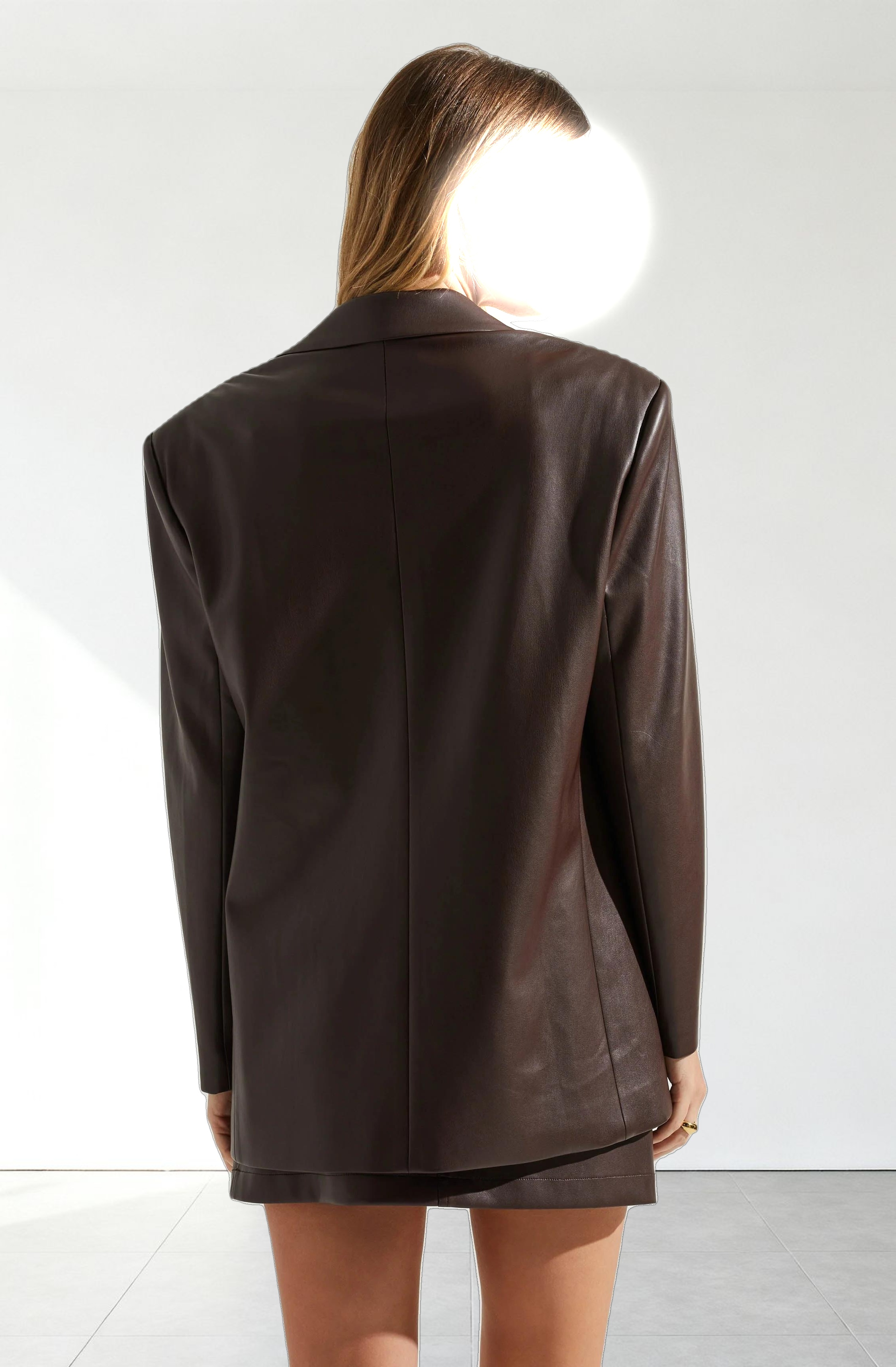 Ezra Faux Leather Oversized Blazer