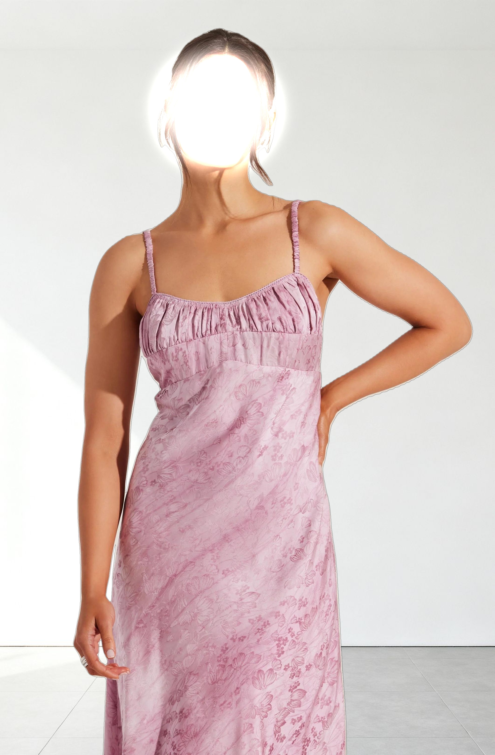 Kaiya Jacquard Satin Midi Dress