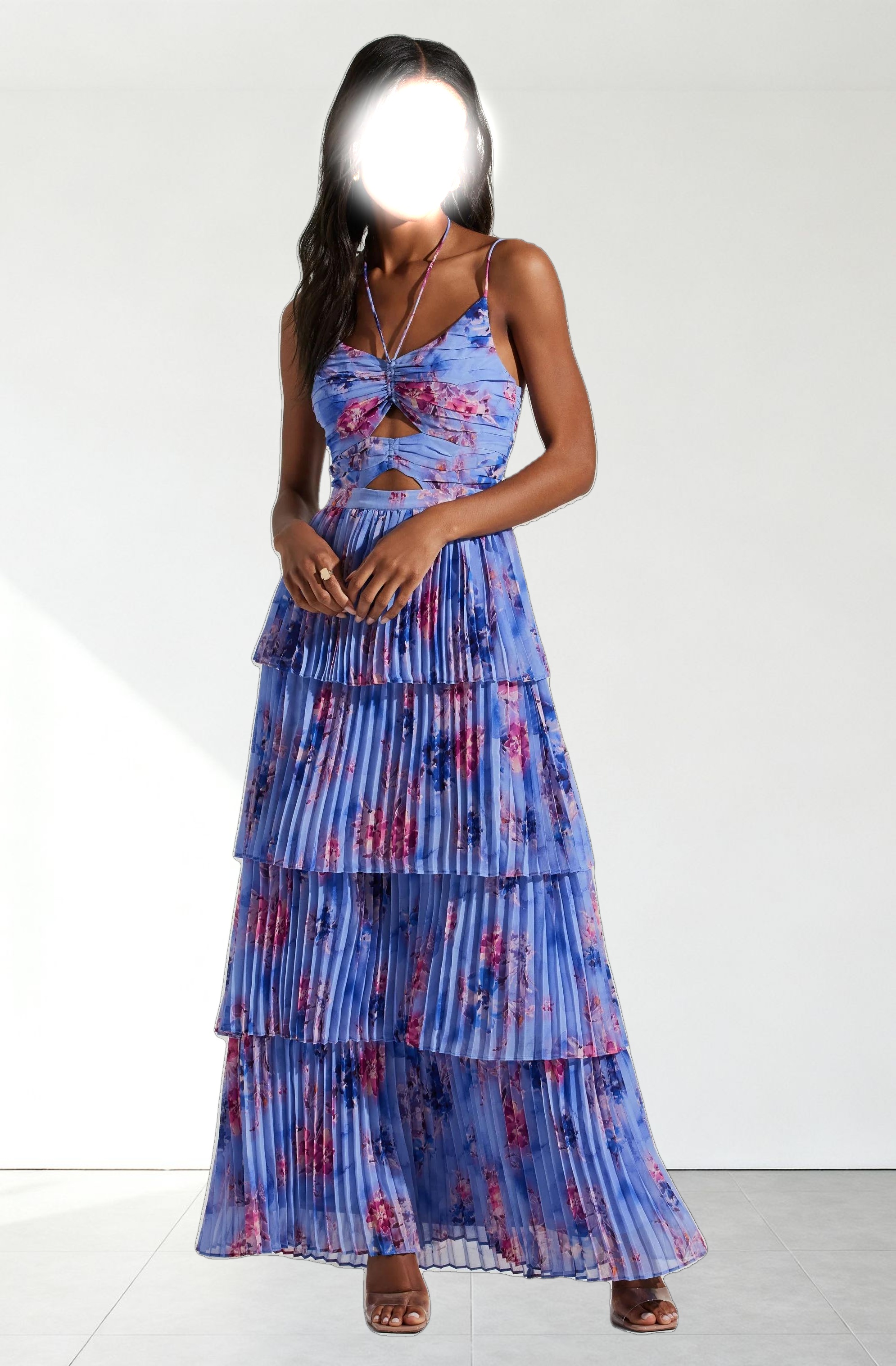 Daytona Pleated Floral Maxi Dress