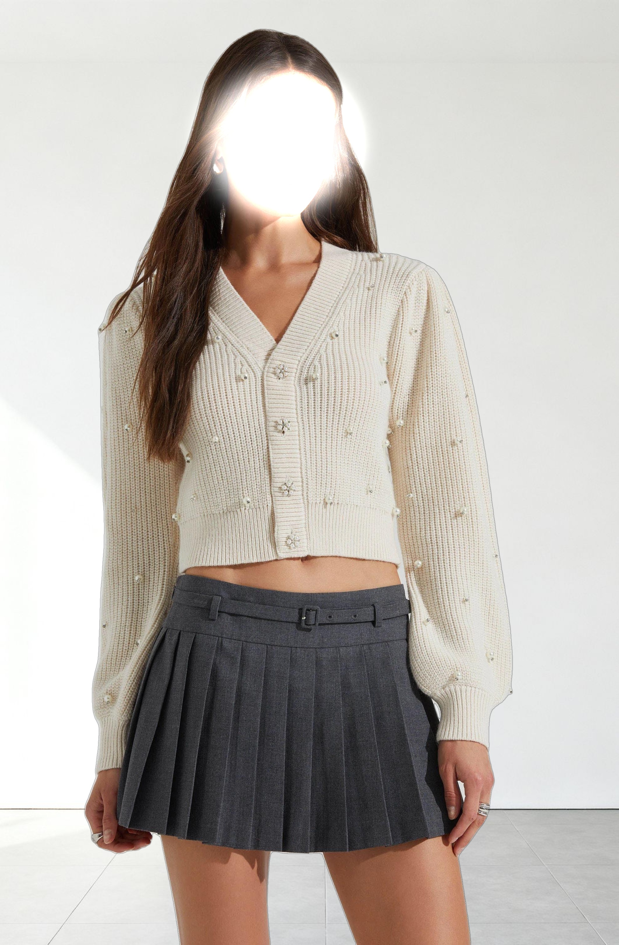 Delsie Pearl Embellished Cardigan