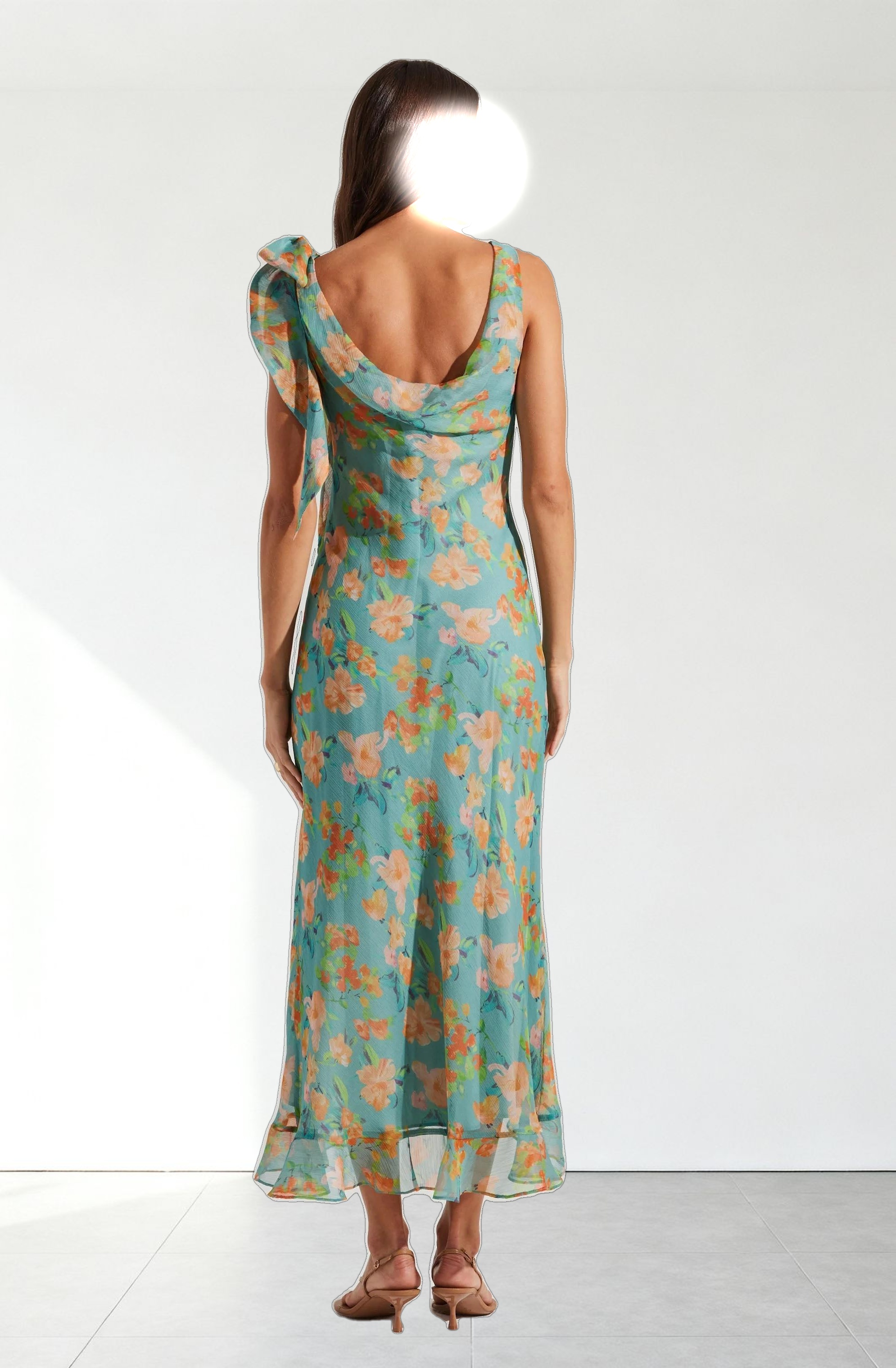 Isabelle Ruffled Cowl Neck Dress