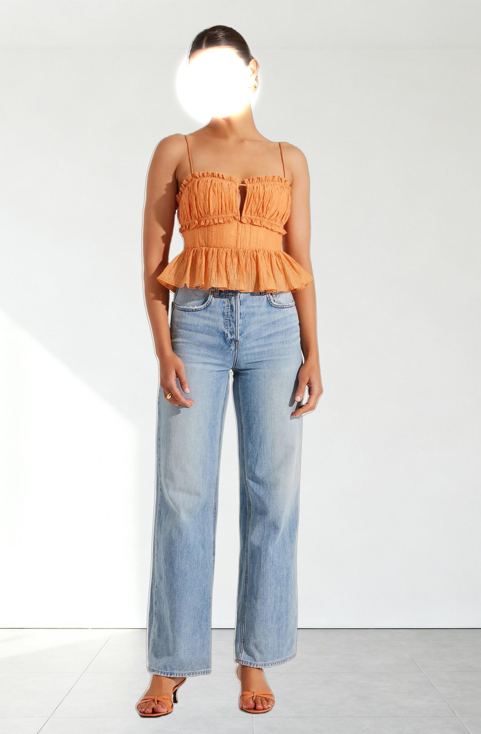 Sylvan Shirred Peplum Top