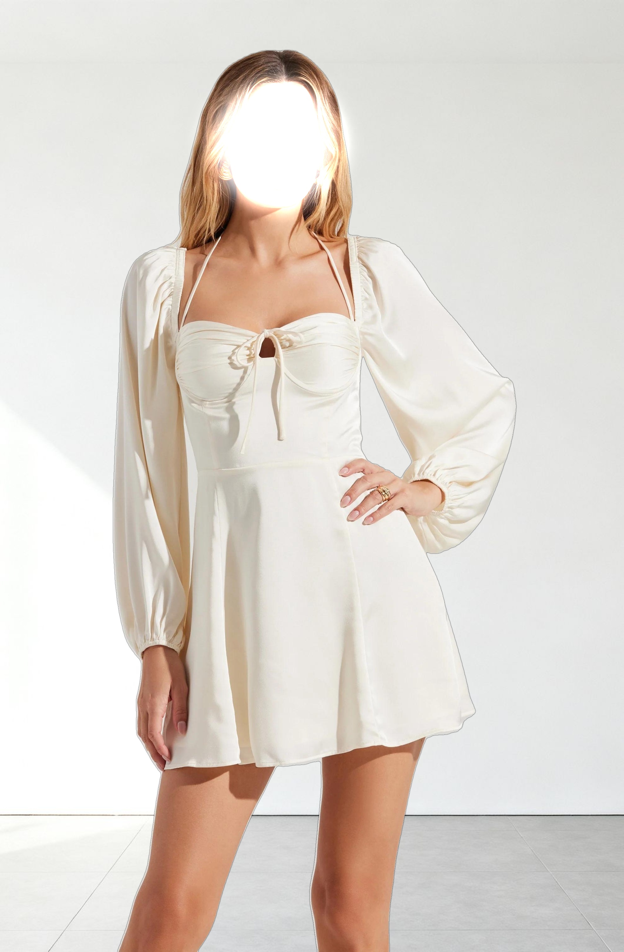 Vivian Satin Halter Mini Dress