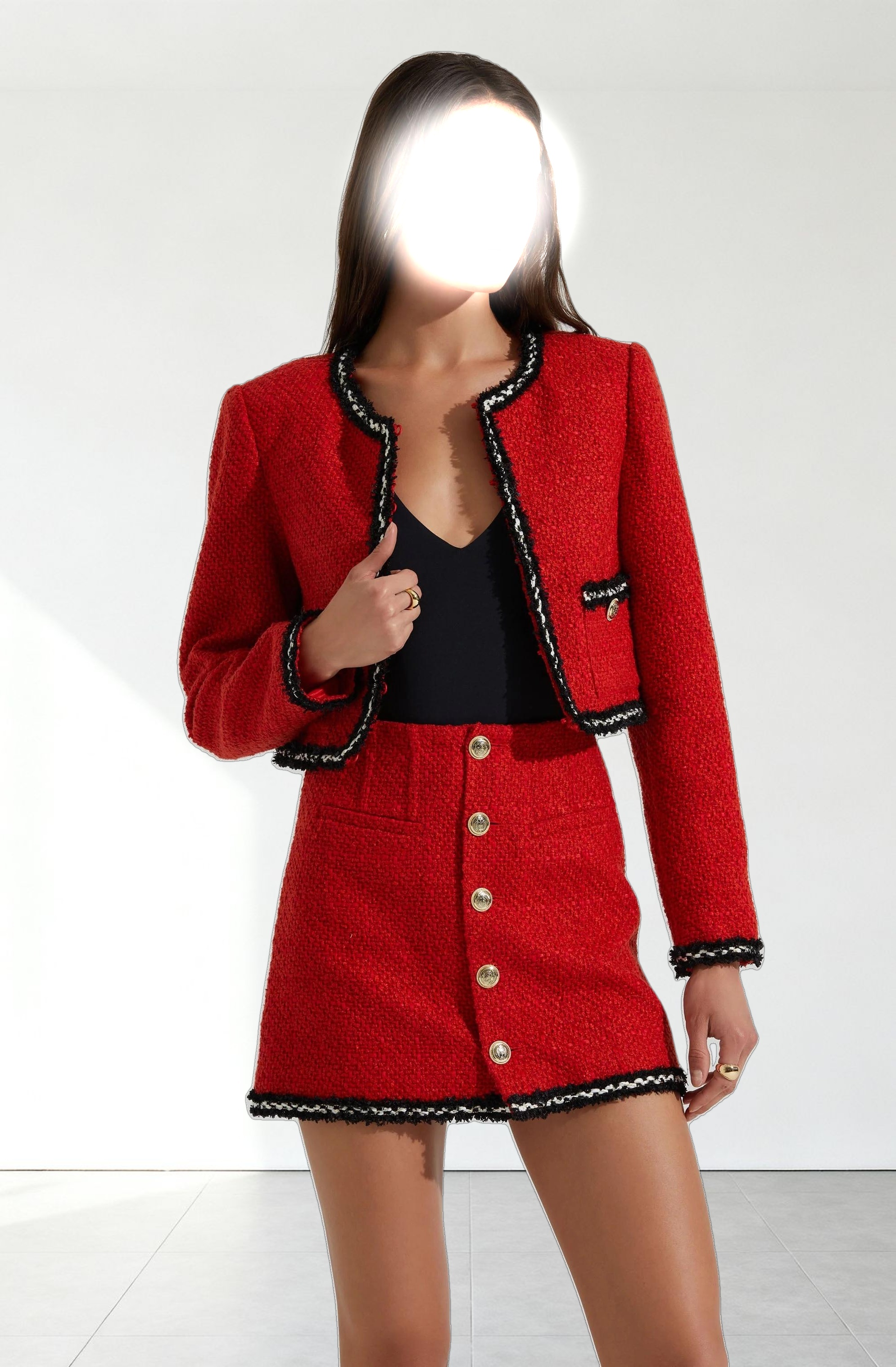 Mavey Tweed Mini Skirt