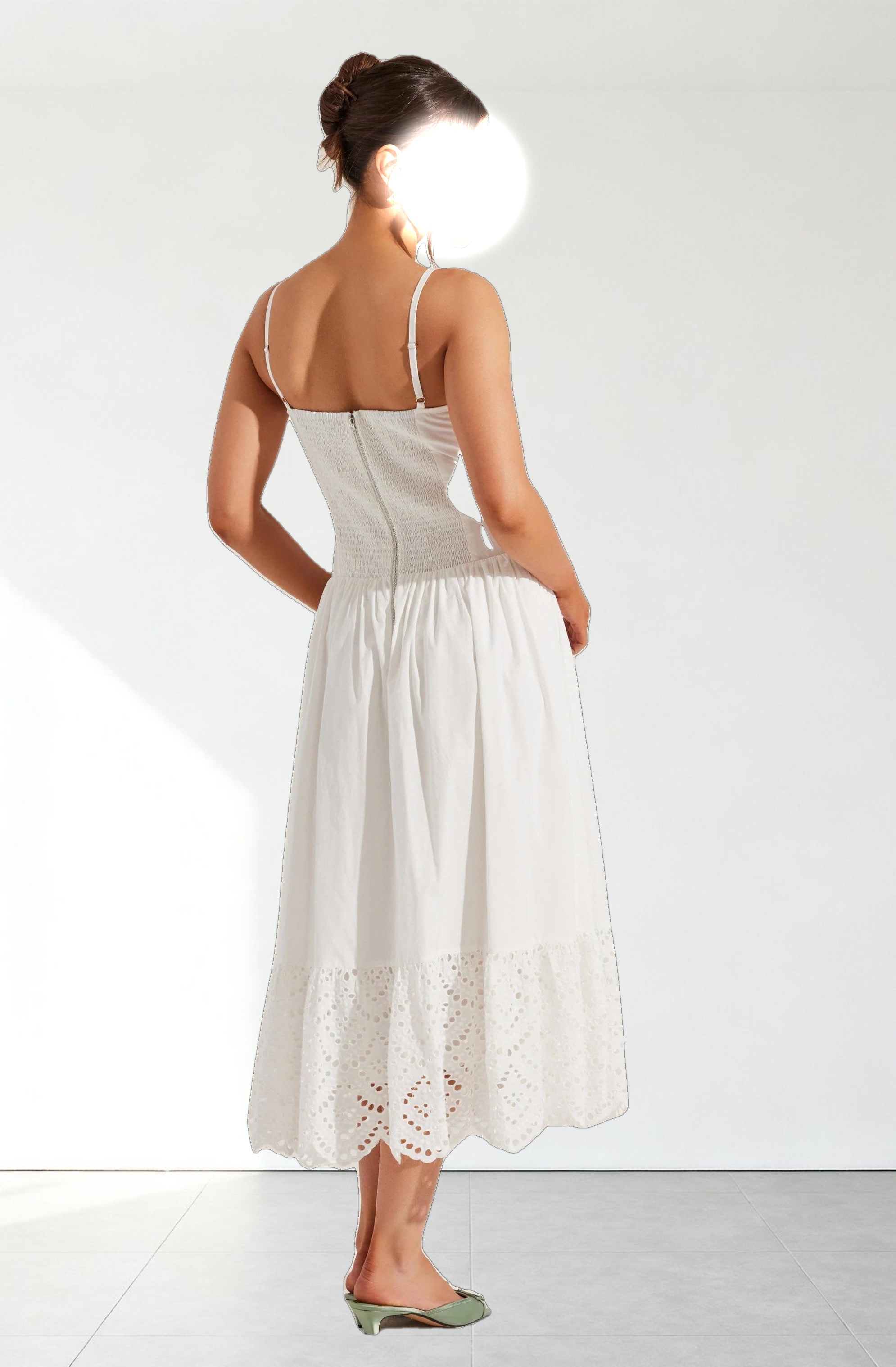 Nathalia Eyelet Midi Dress