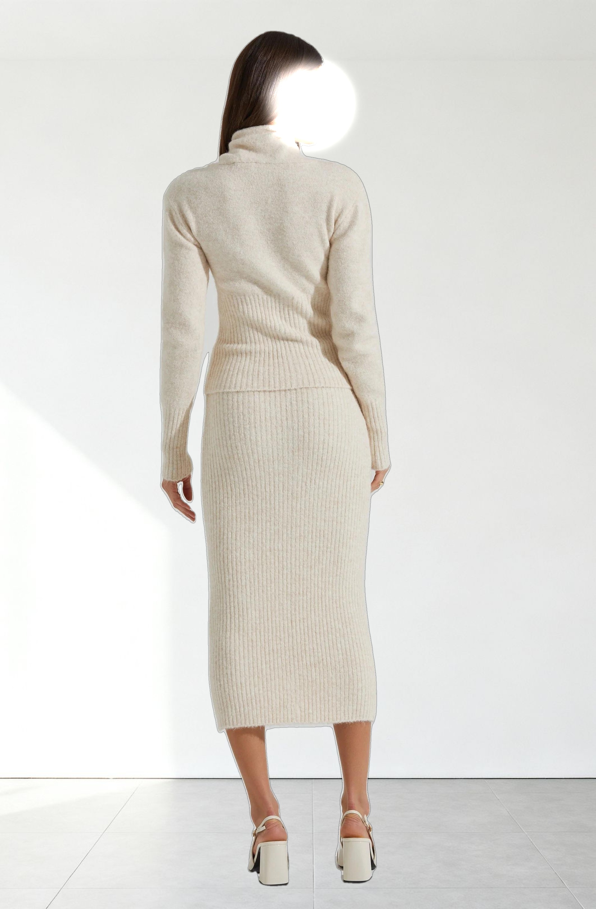 Neve High Neck Crossover Sweater