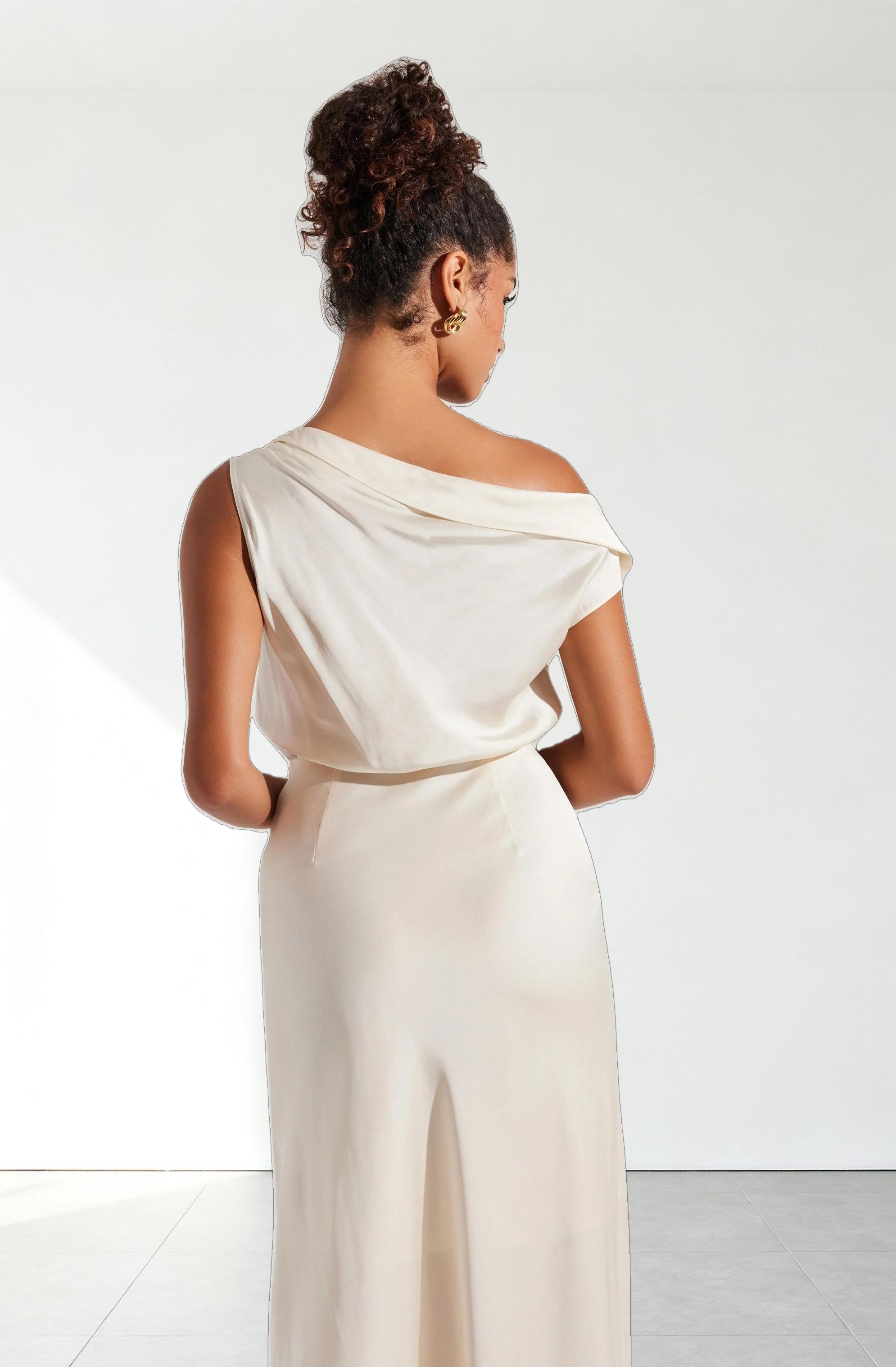 Monroe Satin Off Shoulder Dress