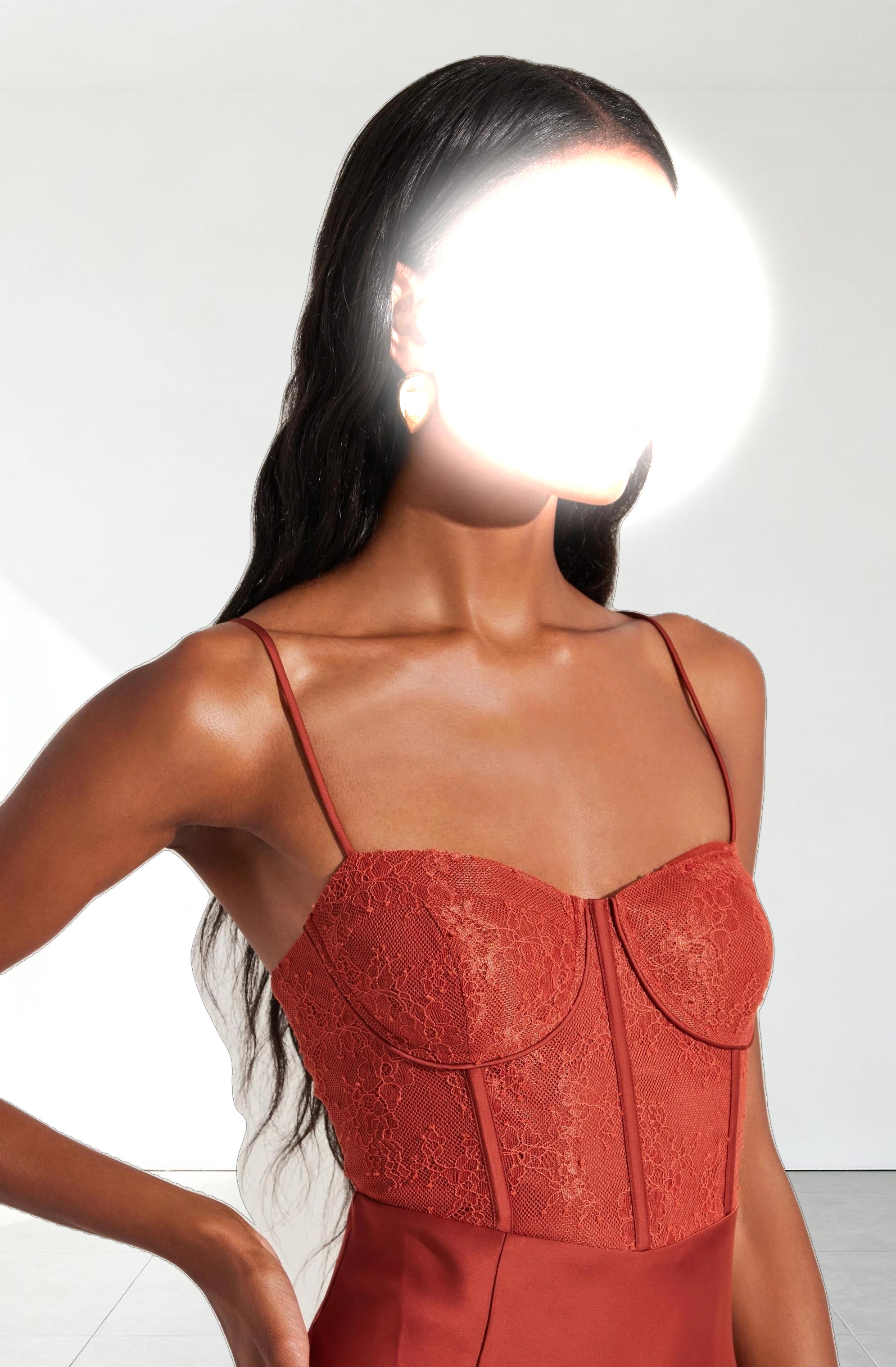 Lace Bustier Midi Dress