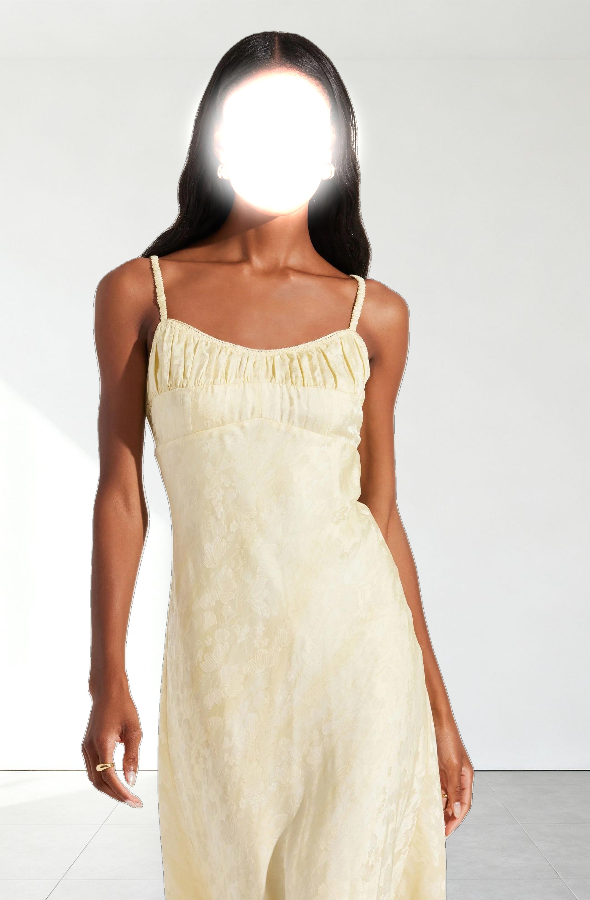 Kaiya Jacquard Satin Midi Dress