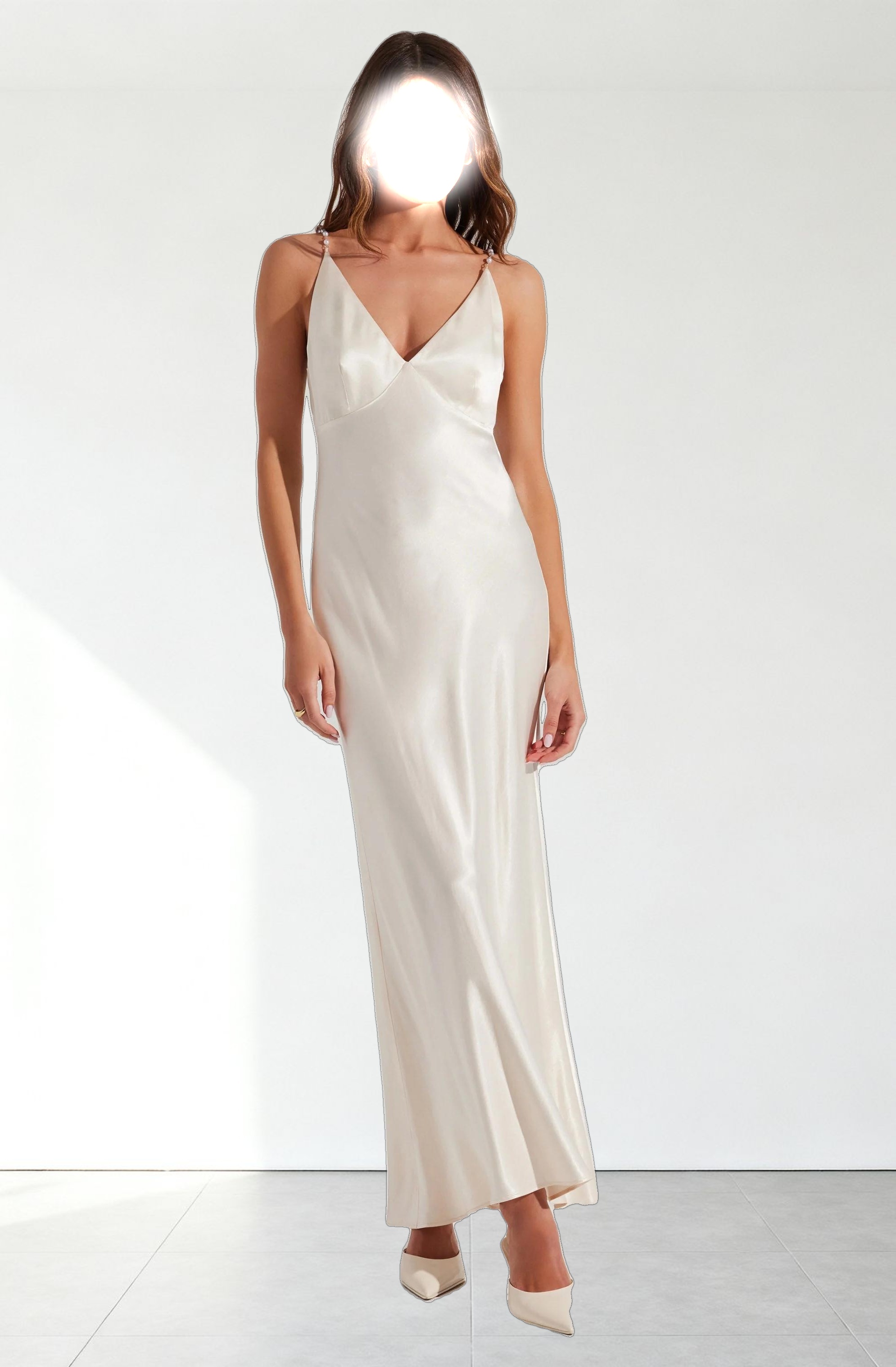 Maxime Pearl Straps Maxi Dress