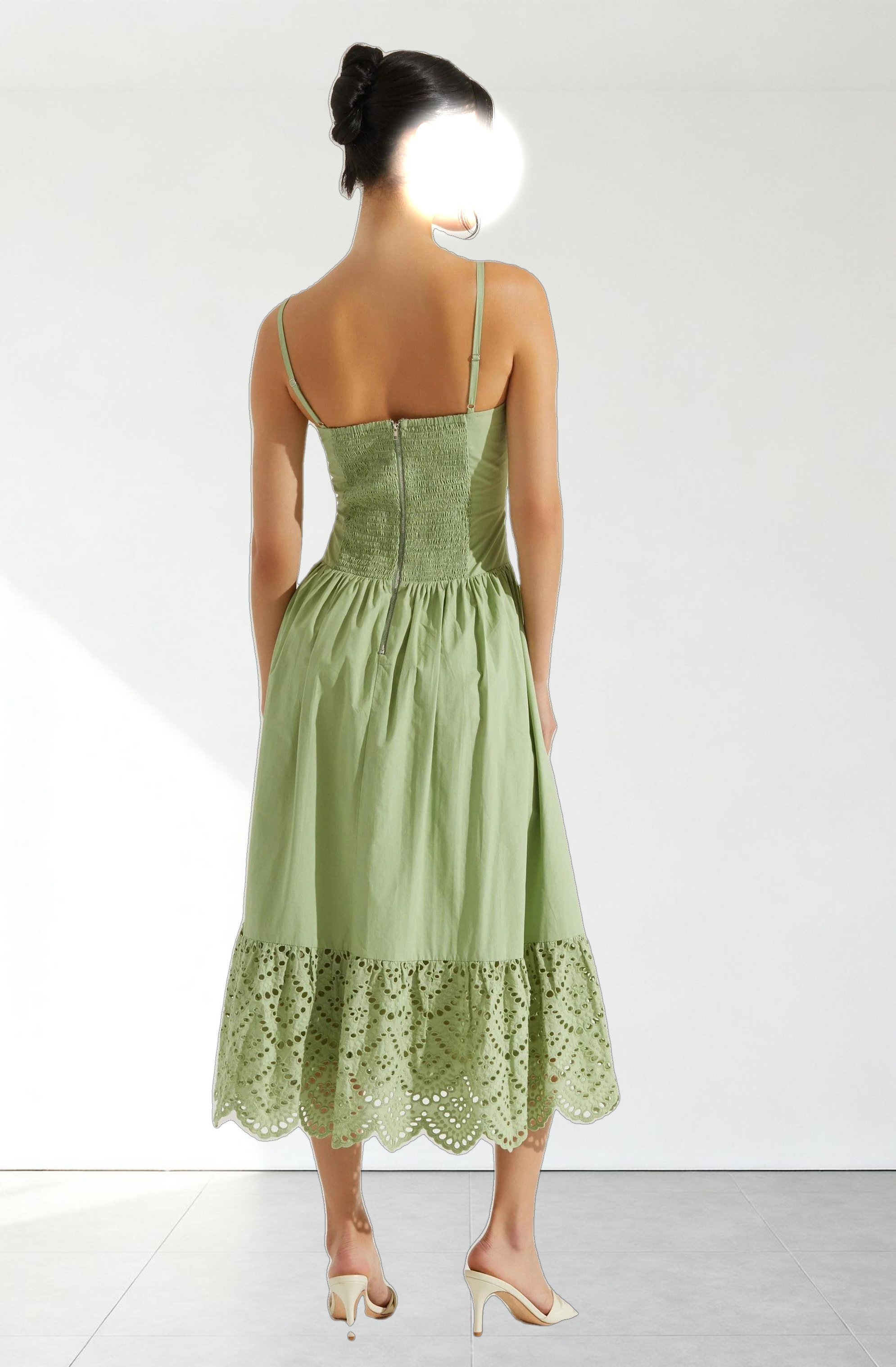 Nathalia Eyelet Midi Dress