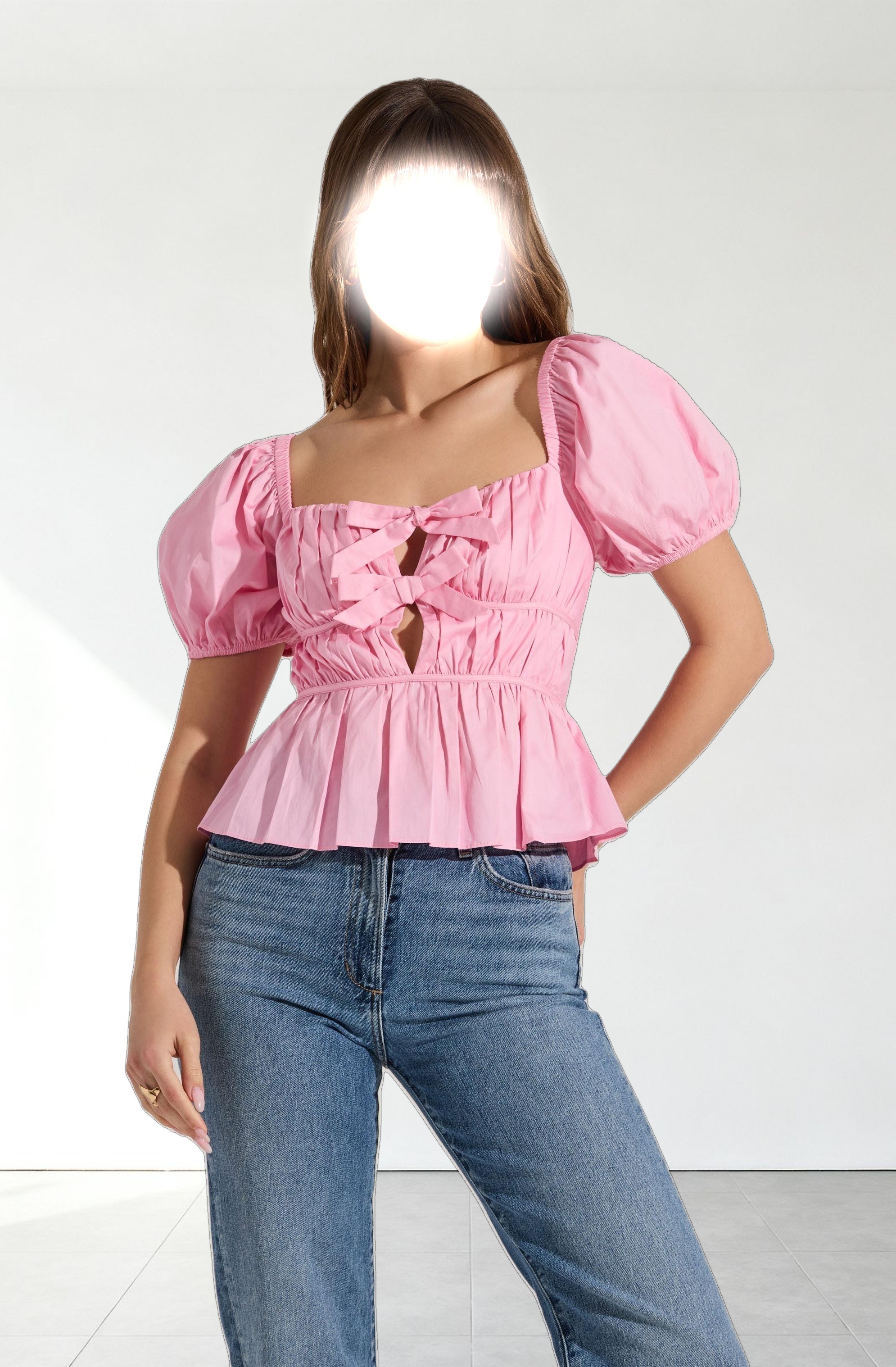 Bow Front Peplum Top