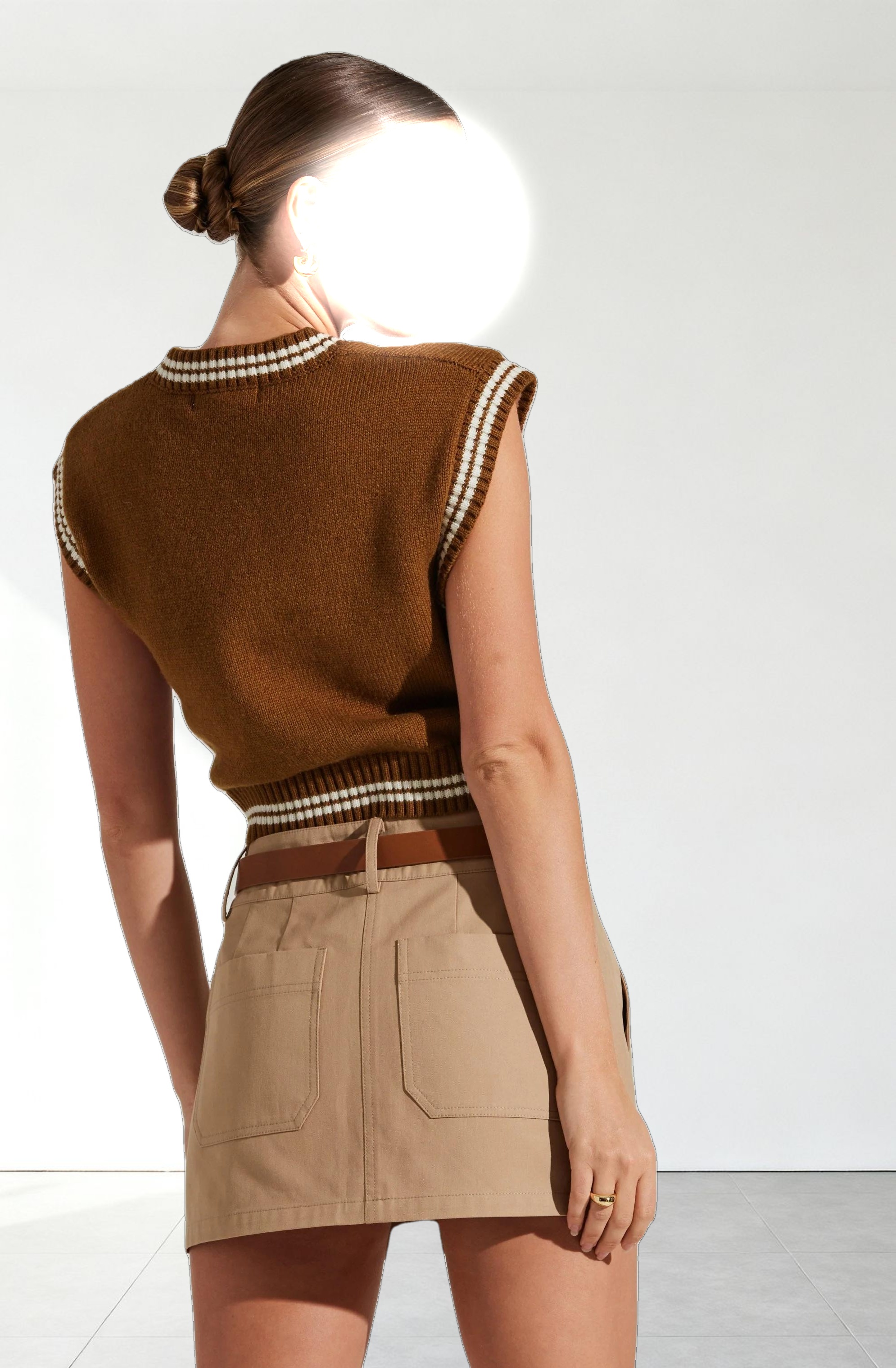 Kirby V-Neck Cropped Sweater Vest