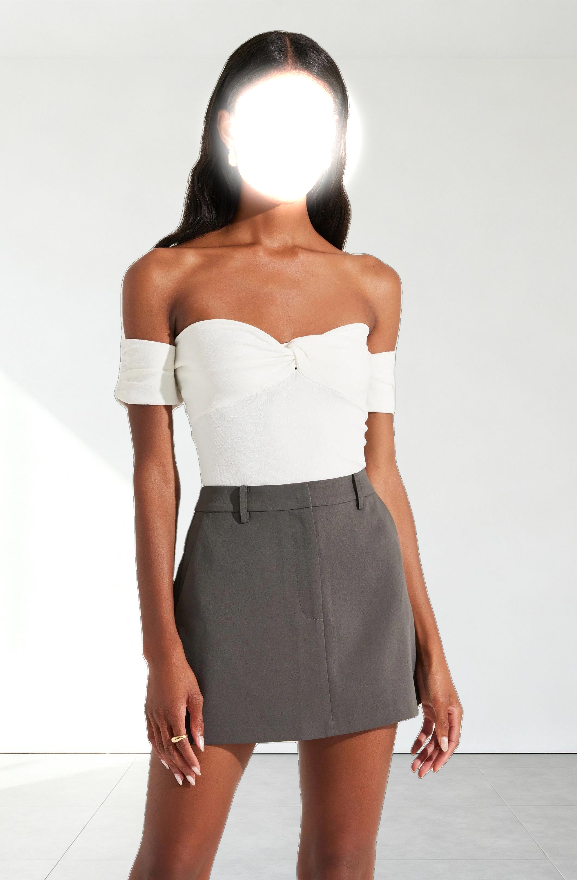 Twist Front Off Shoulder Top