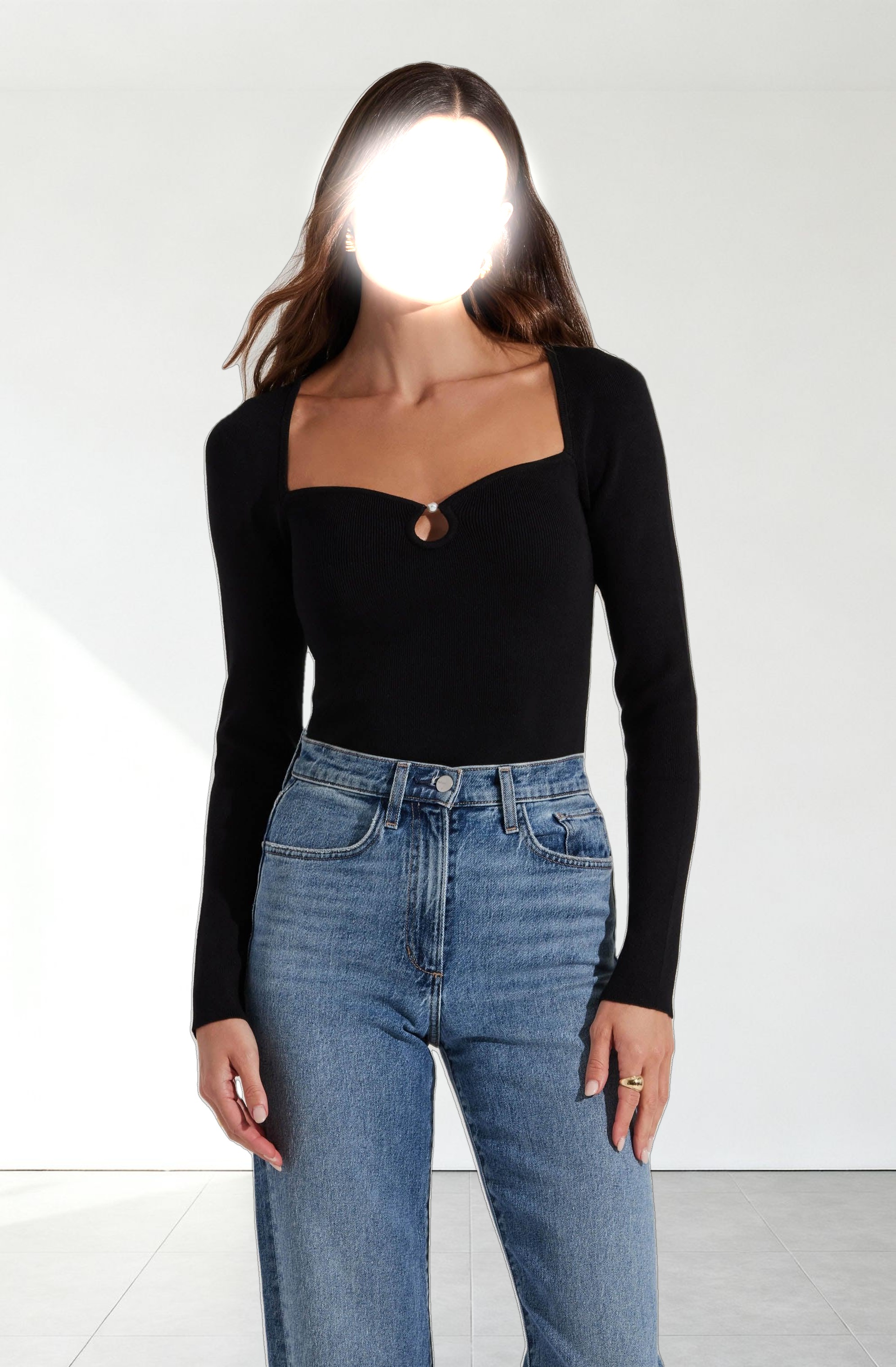 Pearl Detail Fine Knit Sweater