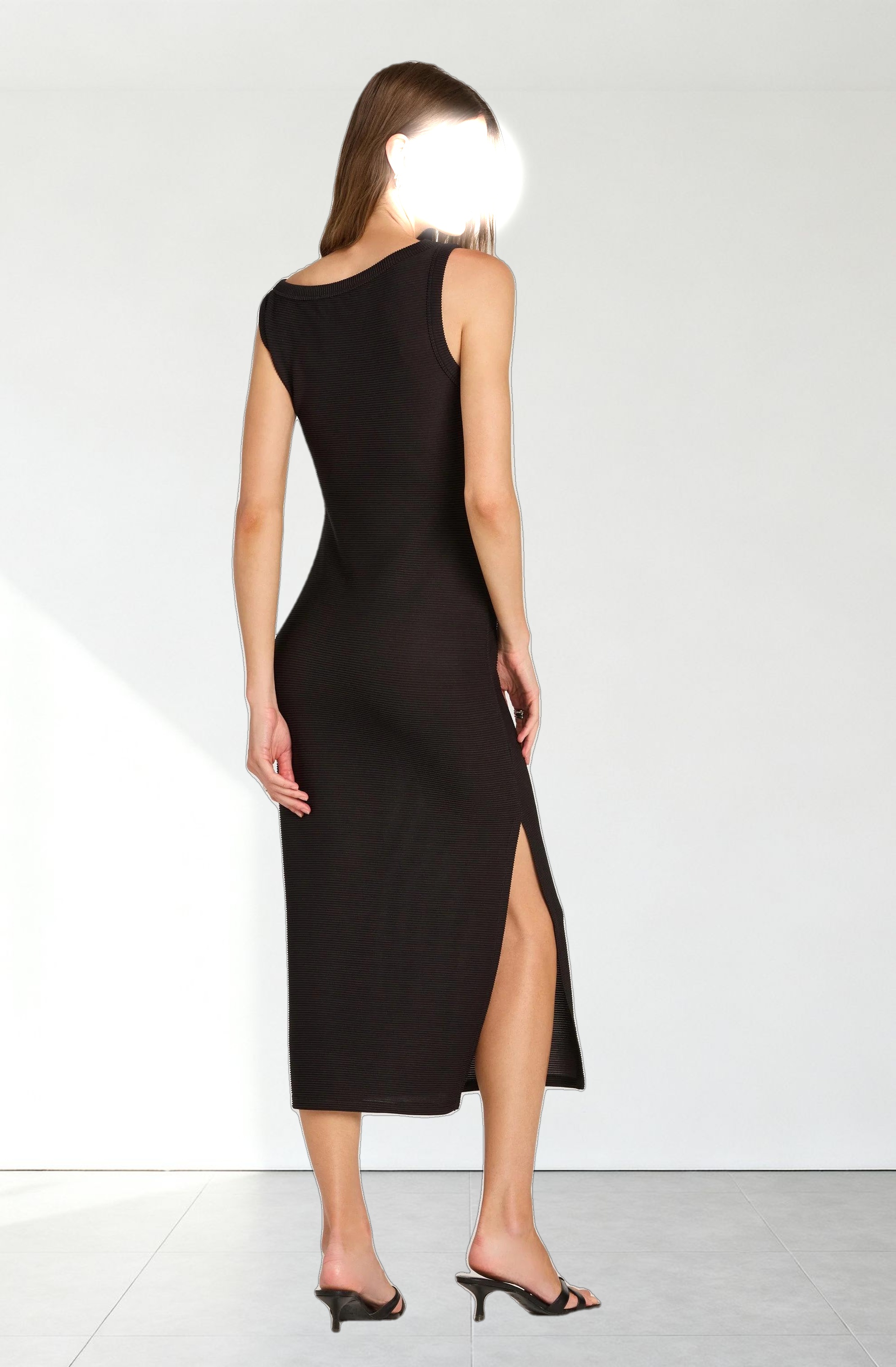 Off Shoulder Ribbed Knit Dress