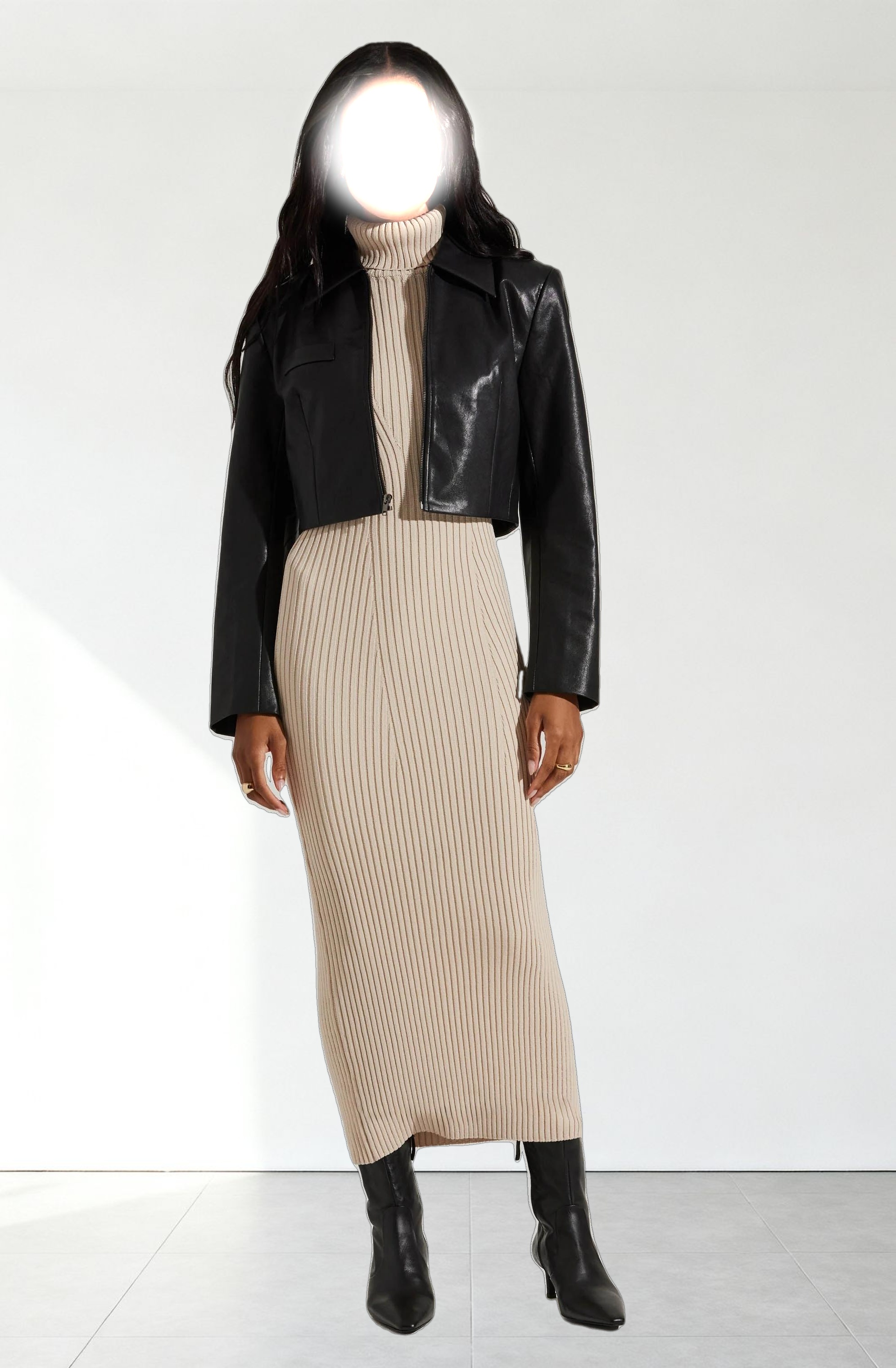 Channary Sleeveless Turtleneck Sweater Dress