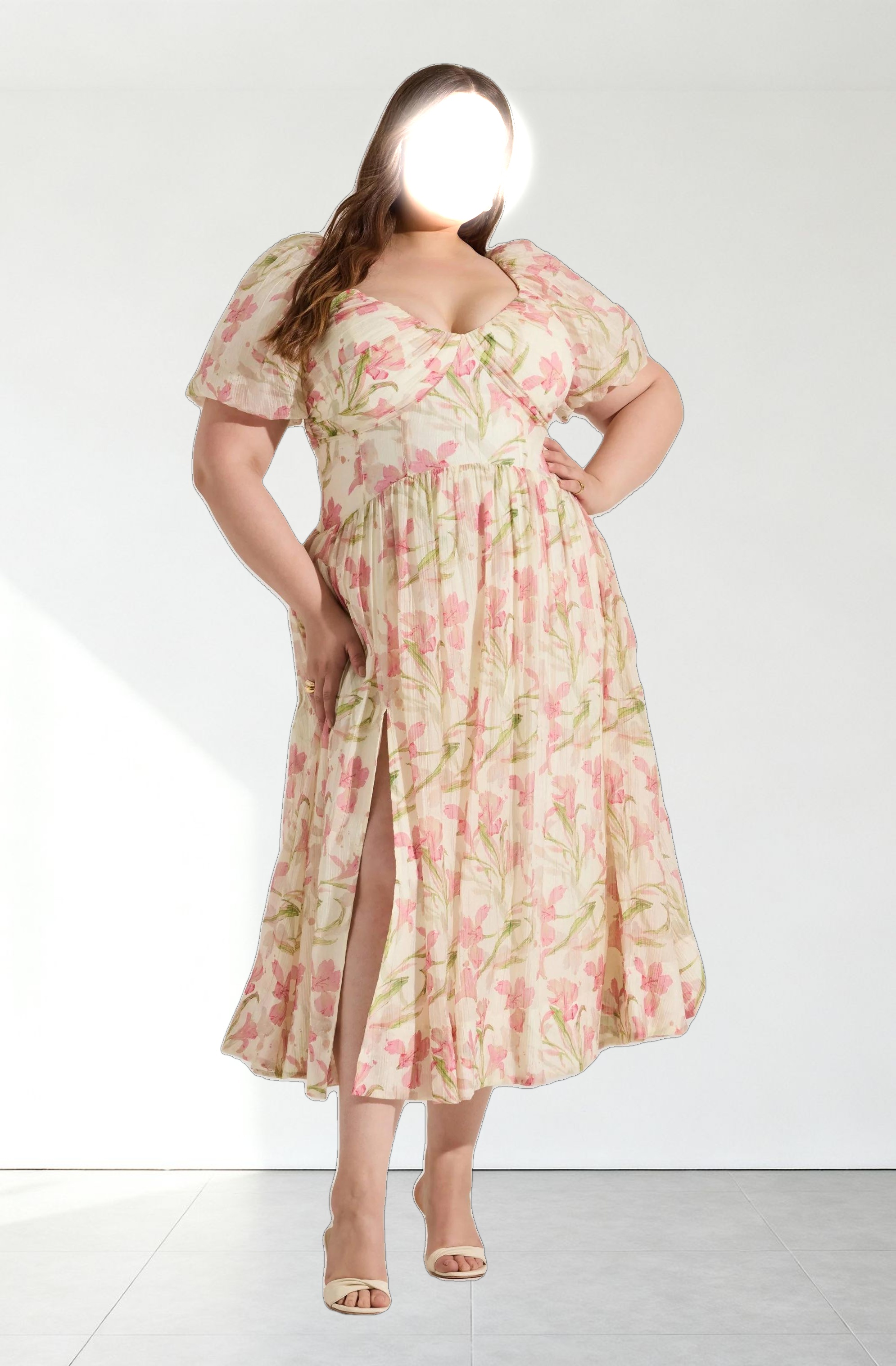 Sasilia Floral Puff Sleeve Dress