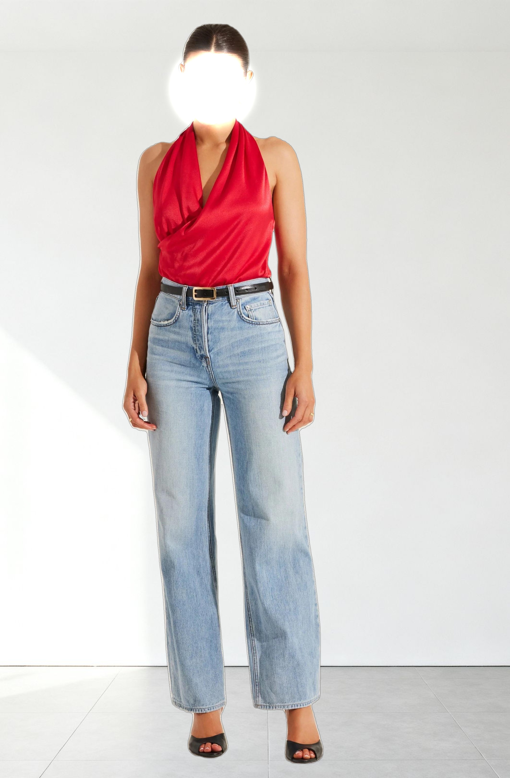 Draped Crossover Halter Top