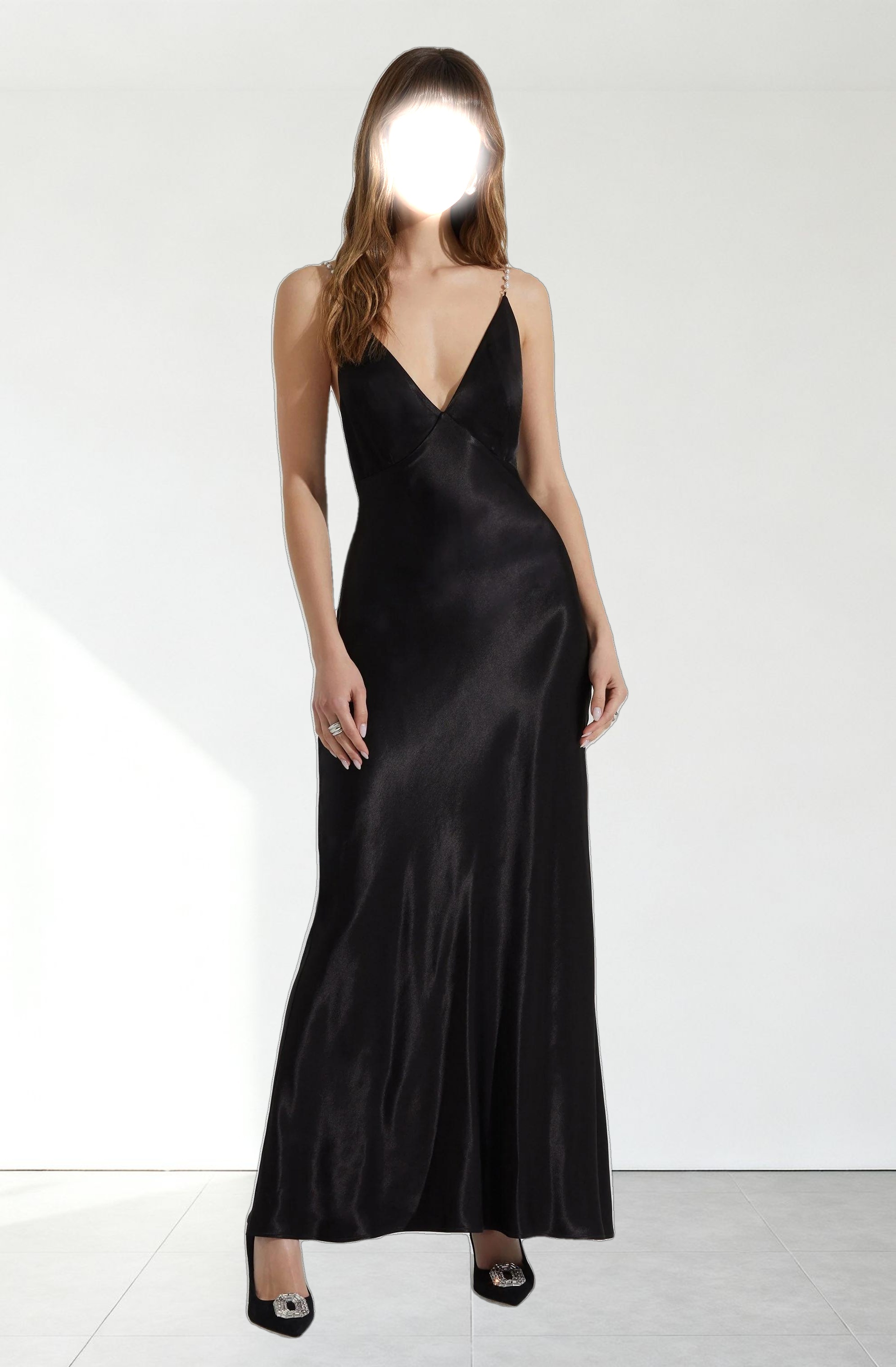 Maxime Pearl Straps Maxi Dress