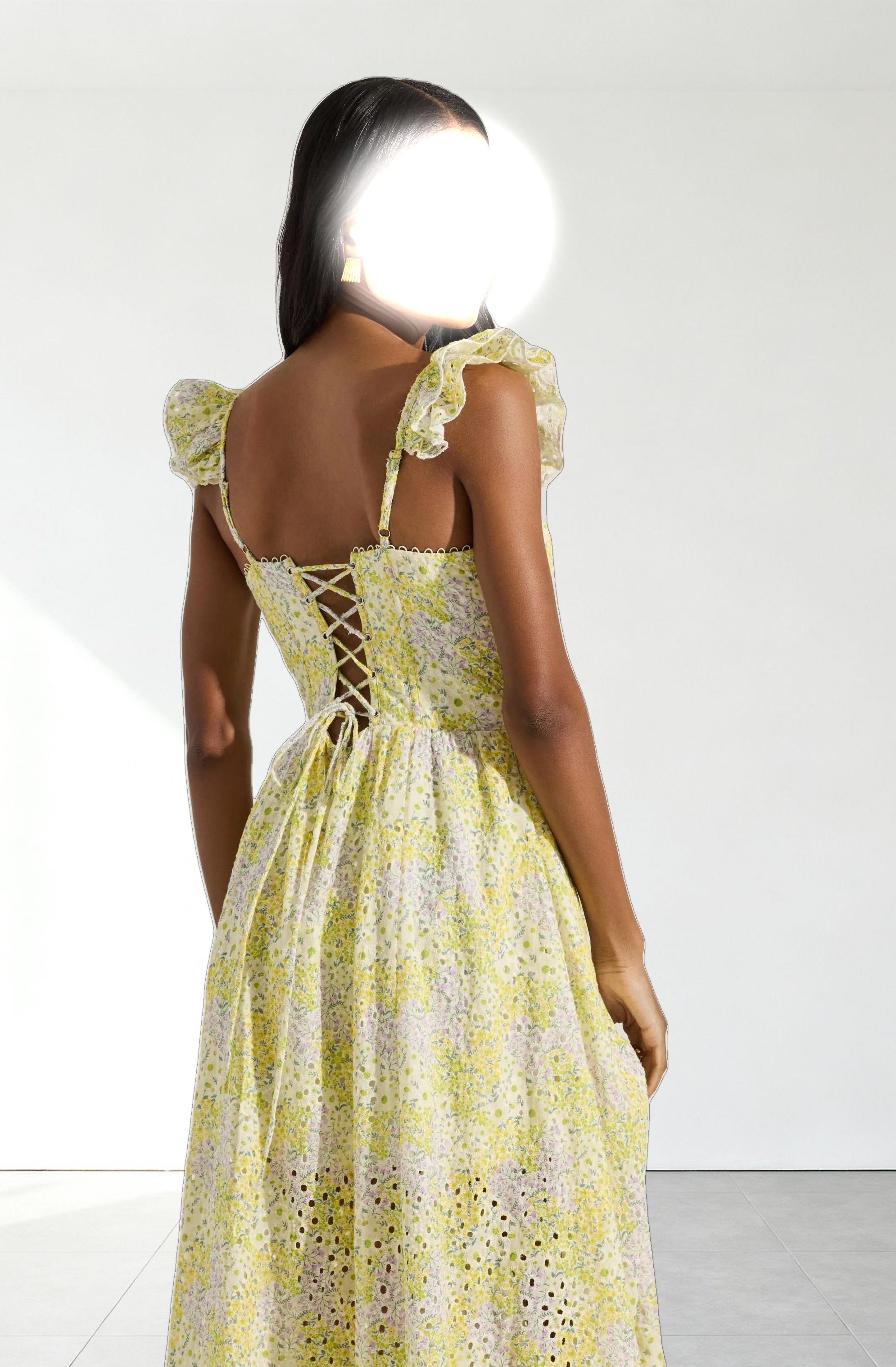 Wedelia Eyelet Bustier Midi Dress