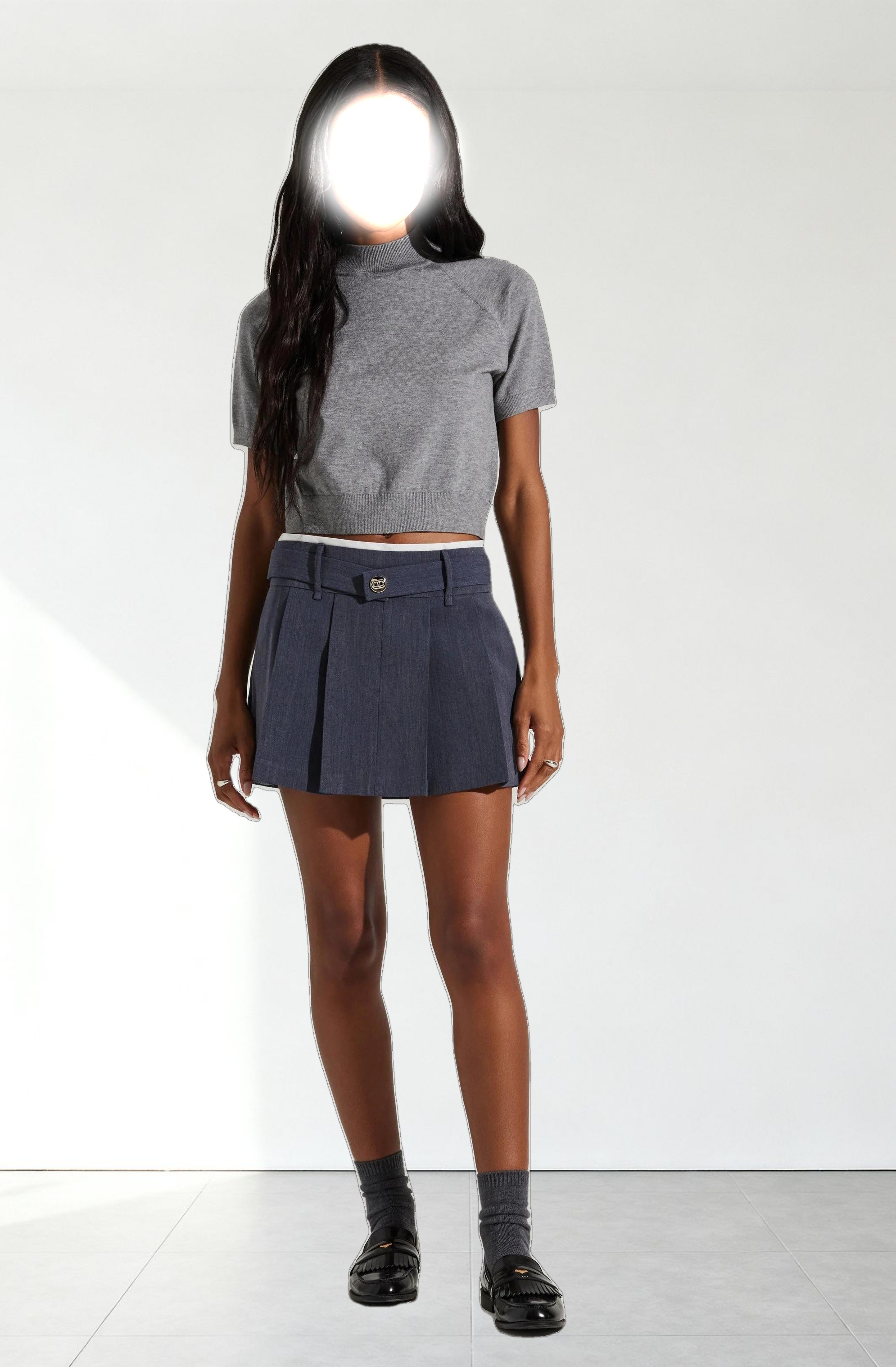 Larine Cropped Mock Neck Sweater