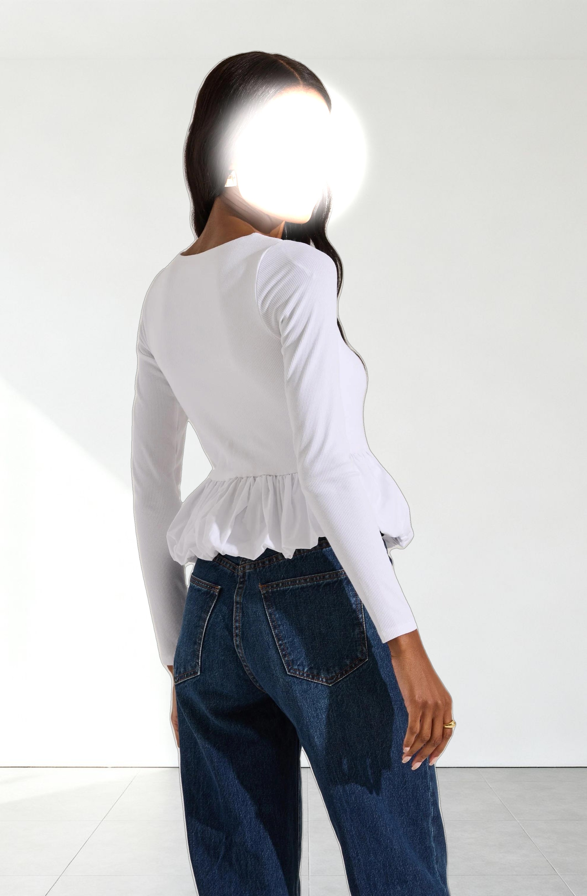 Bubble Hem Peplum Top