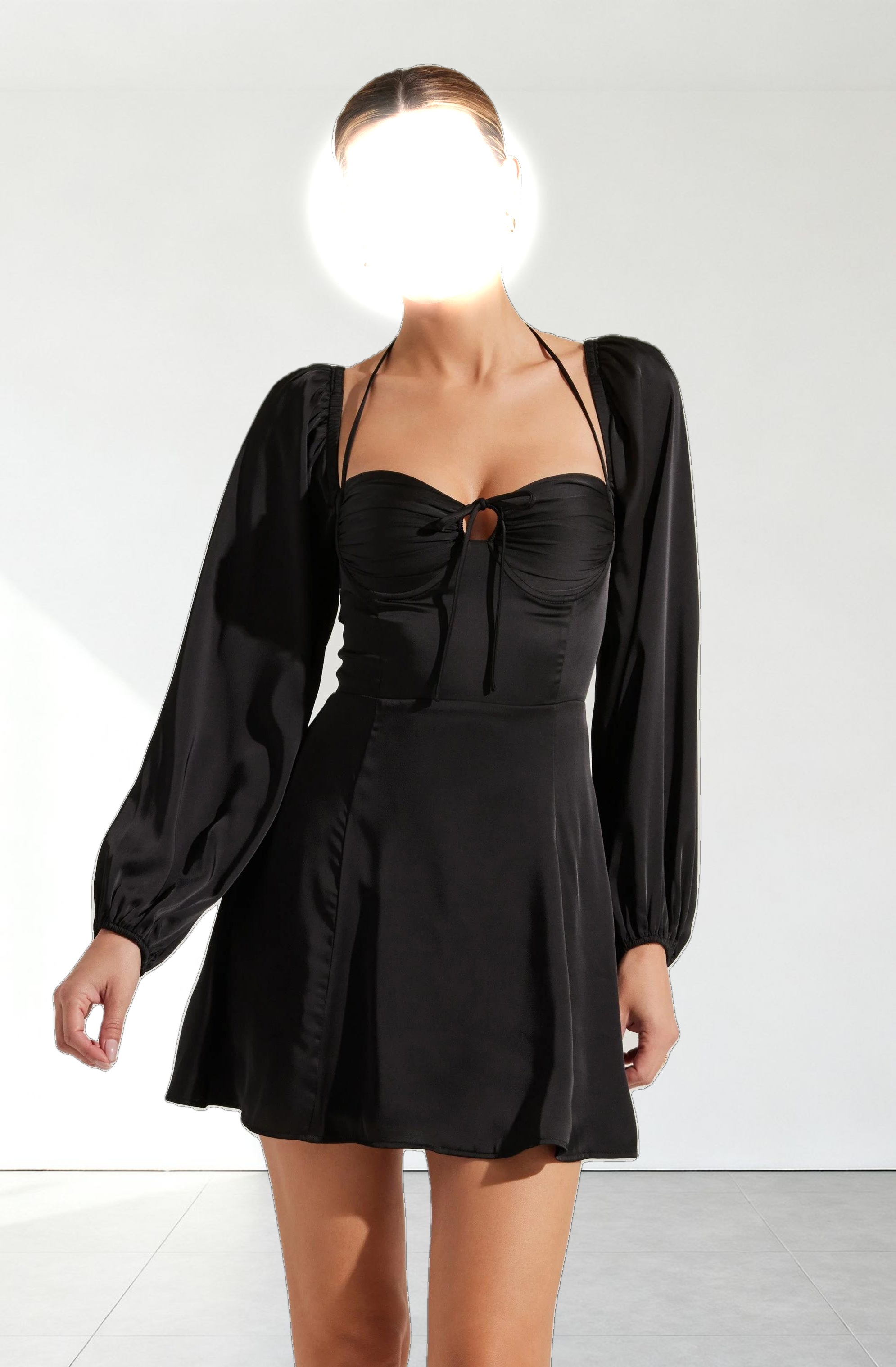 Vivian Satin Halter Mini Dress