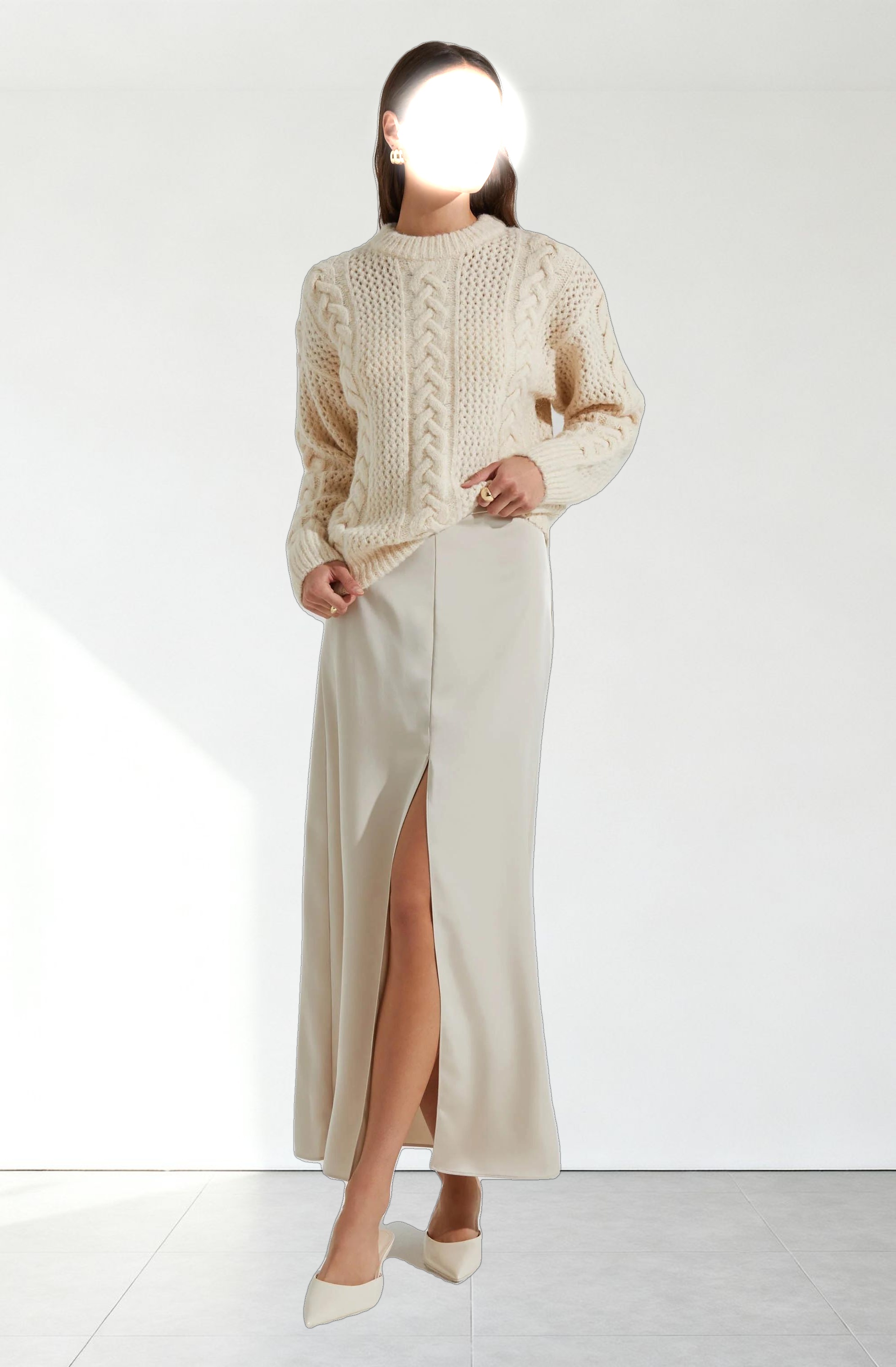 Vitella Satin Maxi Skirt