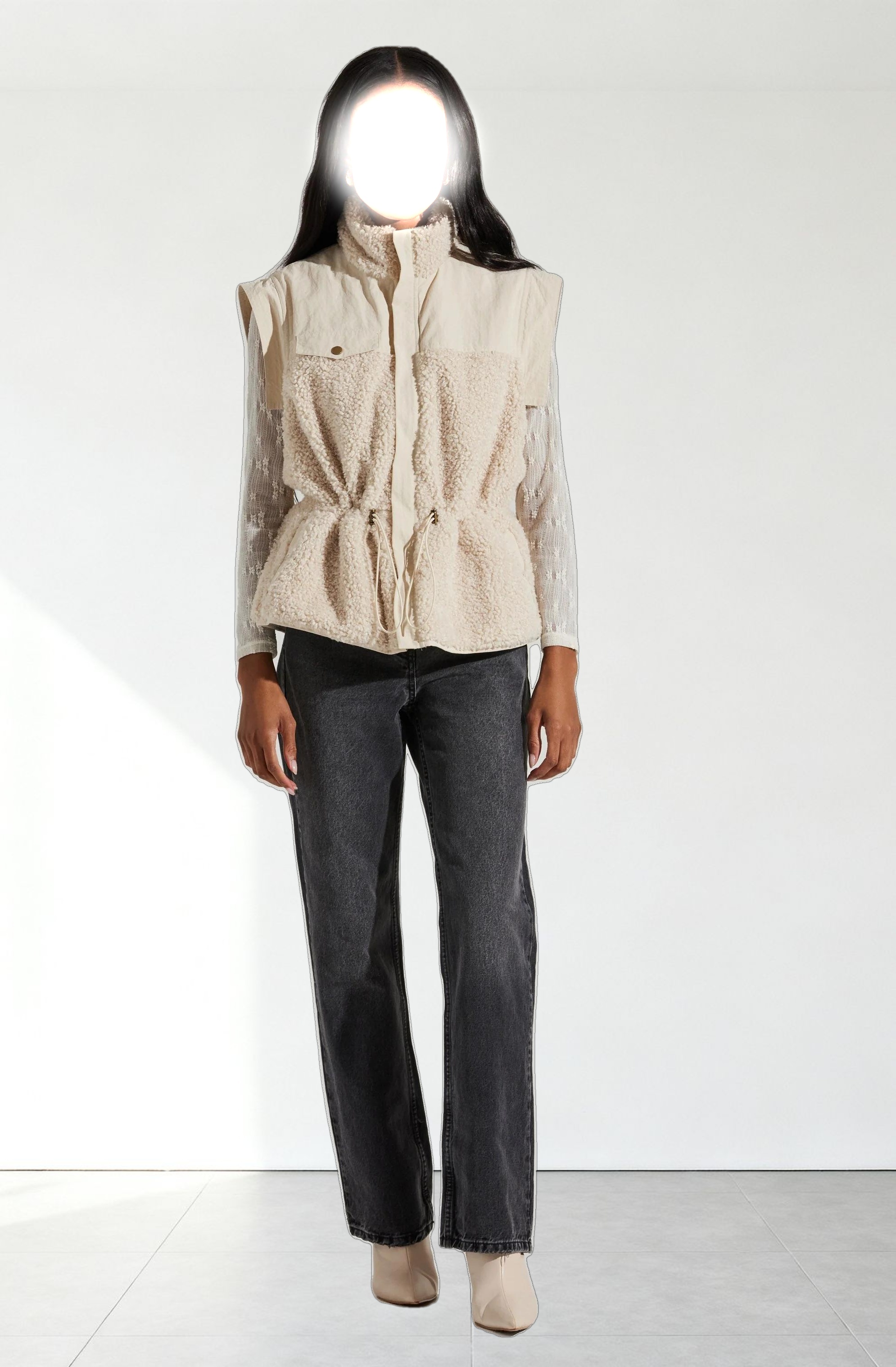 Ivania Boucle Mixed Media Vest