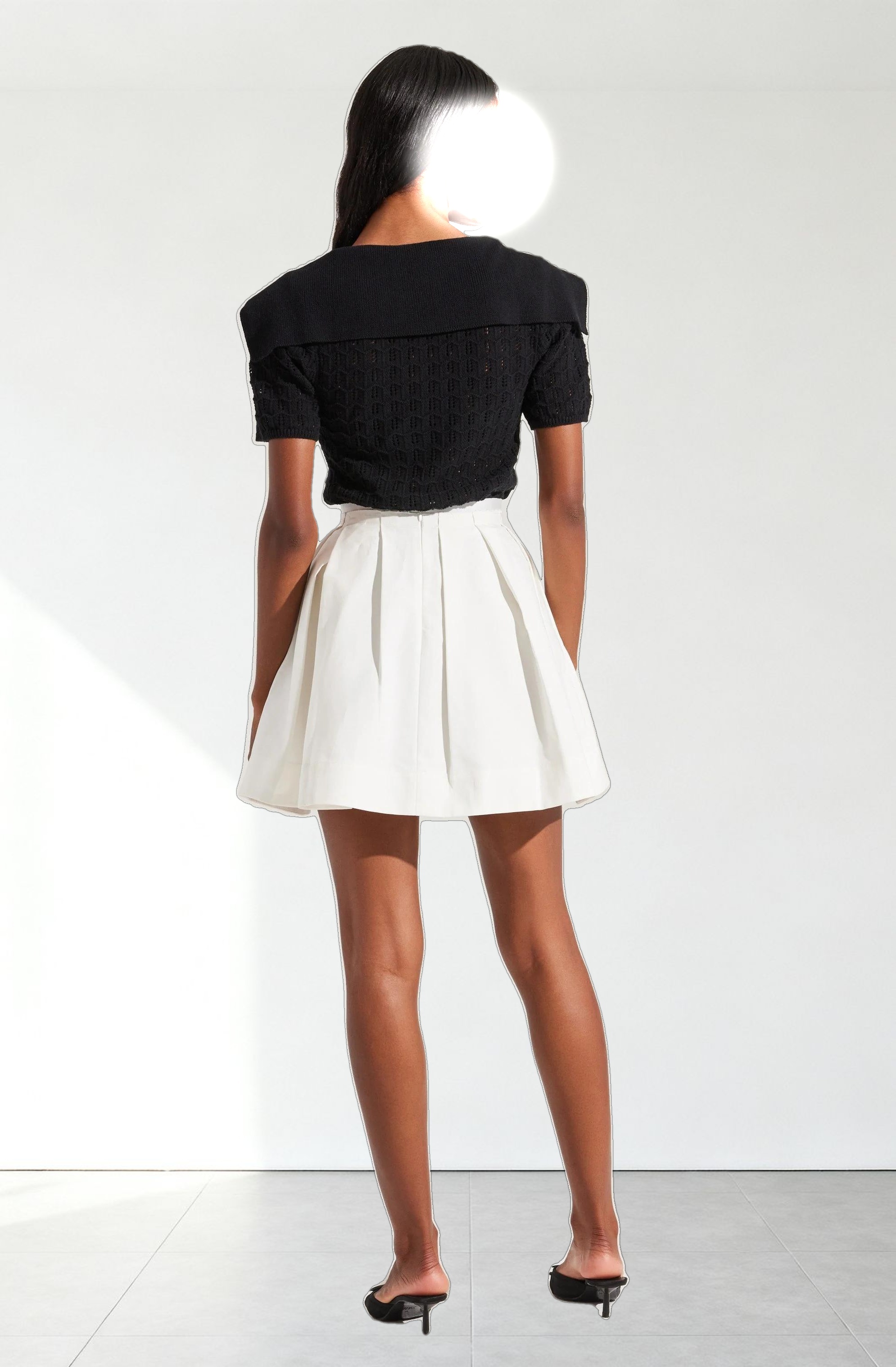 Analissa Pointelle Sailor Collar Cardigan