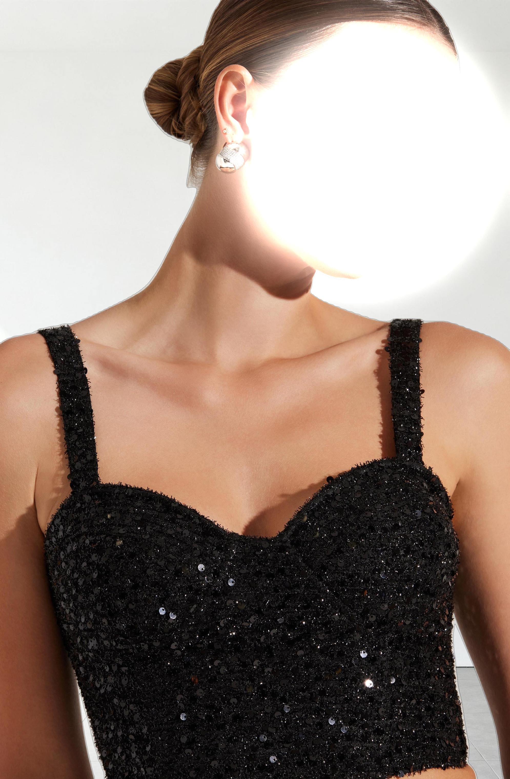 Suiren Sequin Bustier Crop Top
