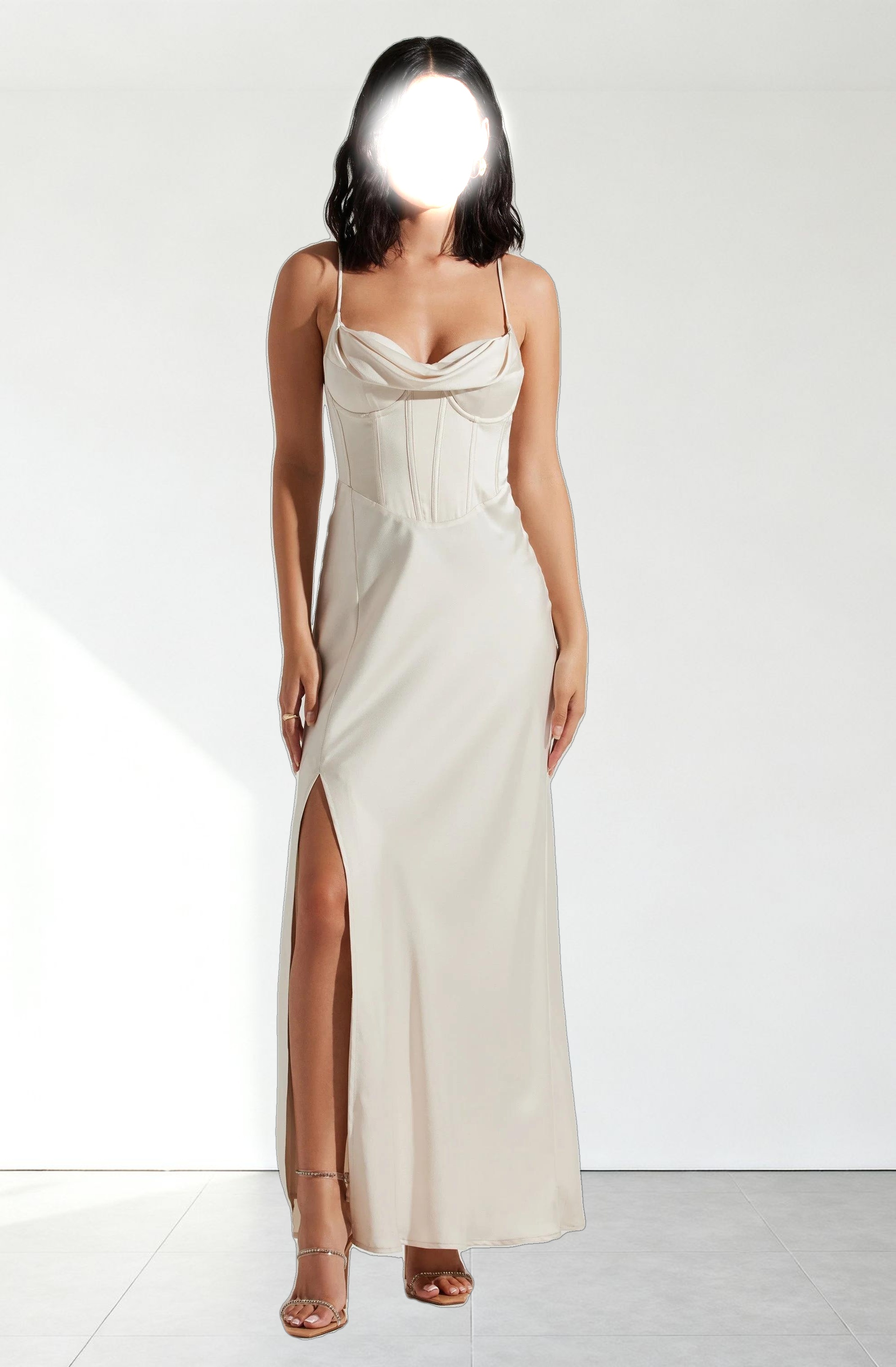 Cannes Satin Bustier Maxi Dress