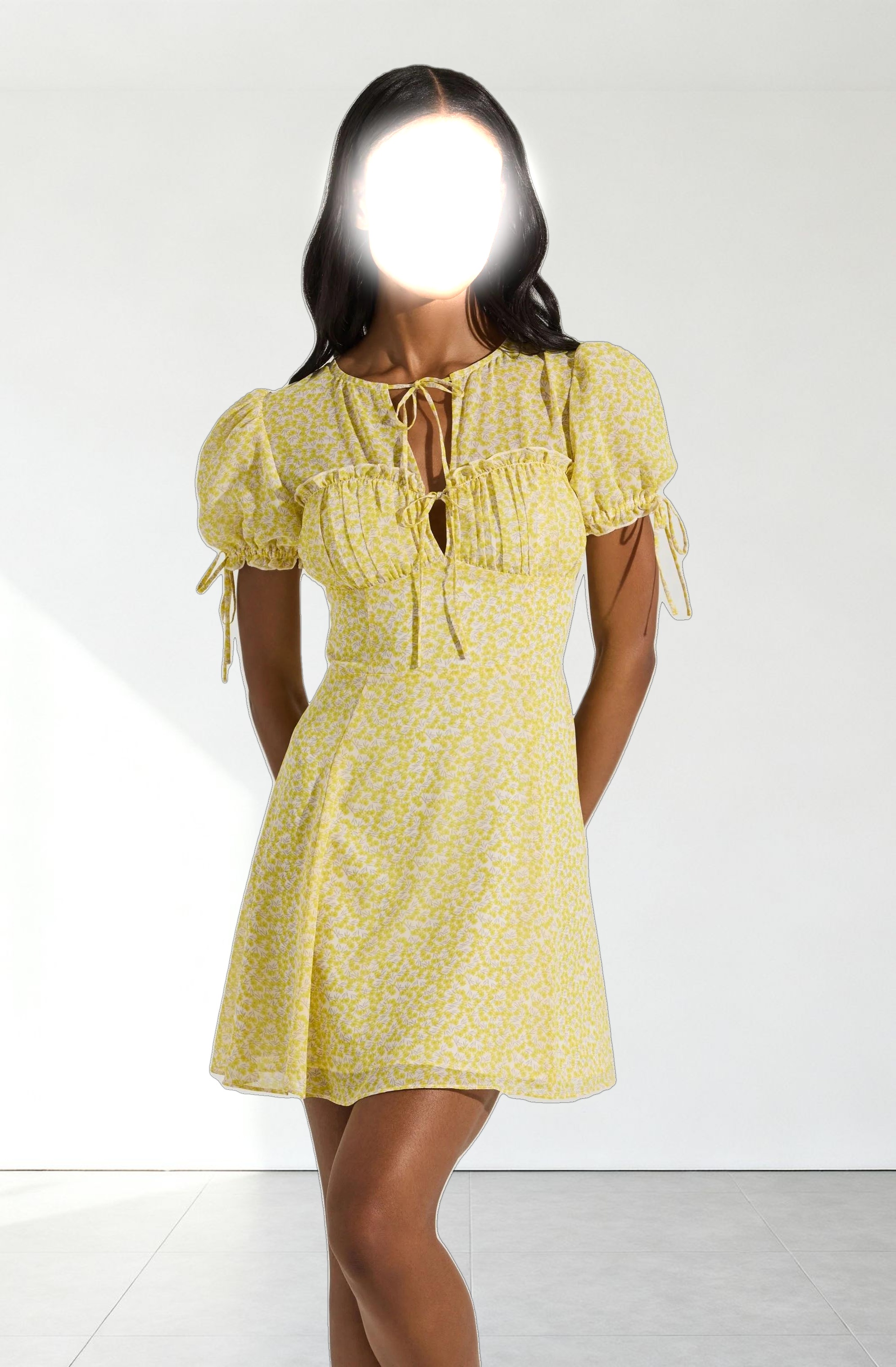 Floral Puff Sleeve Mini Dress