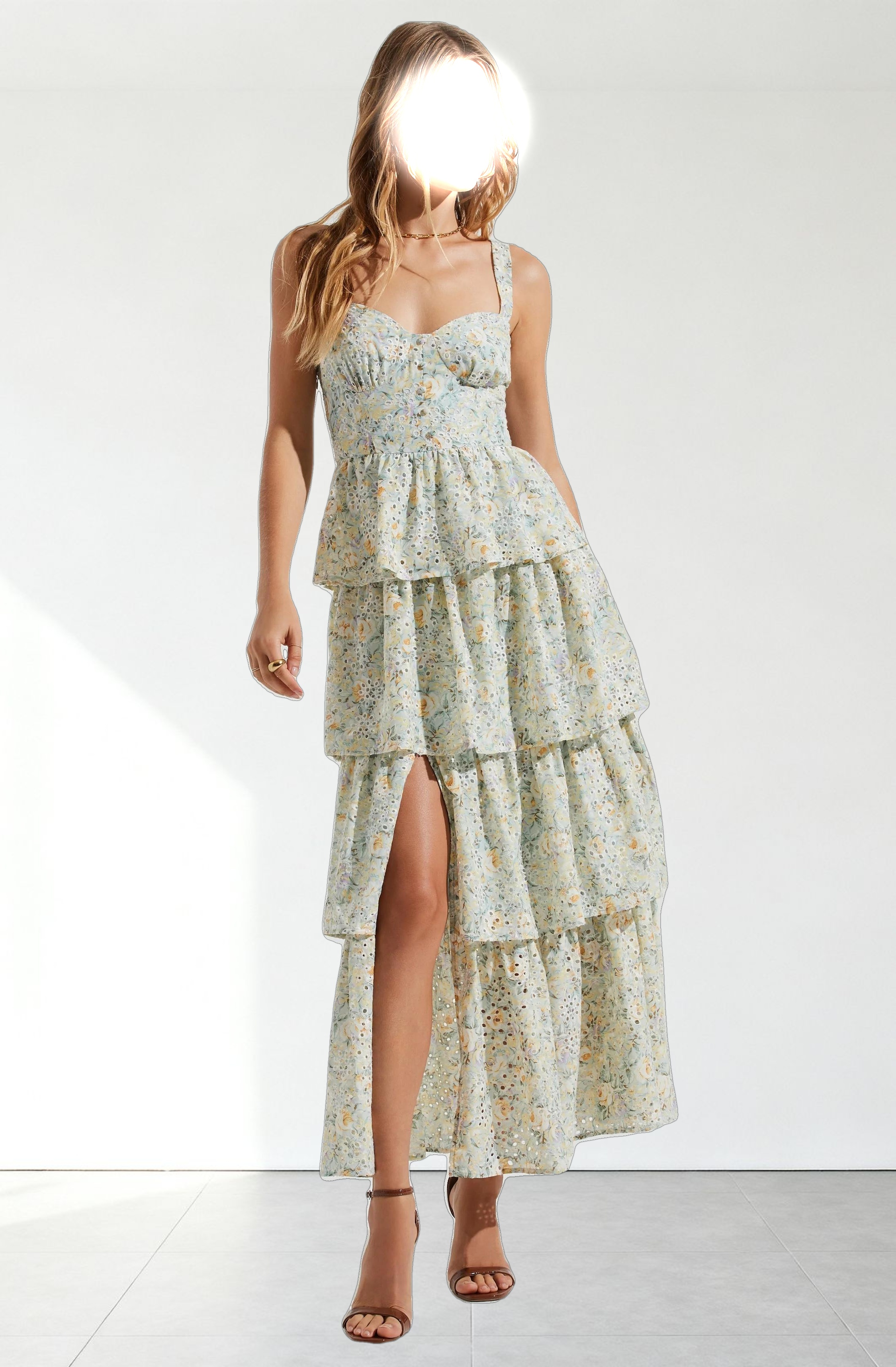 Midsummer Eyelet Tiered Maxi Dress