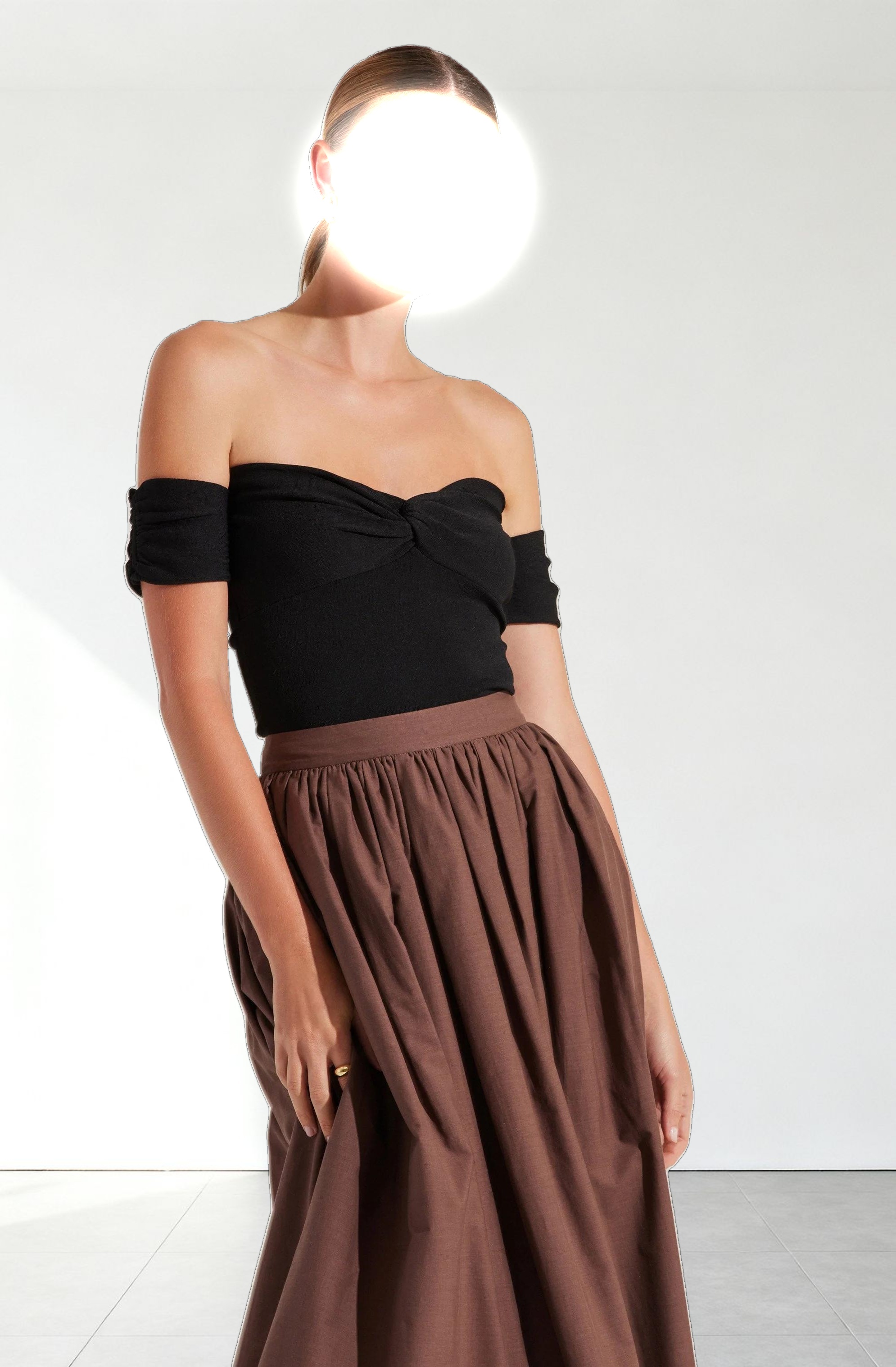 Twist Front Off Shoulder Top