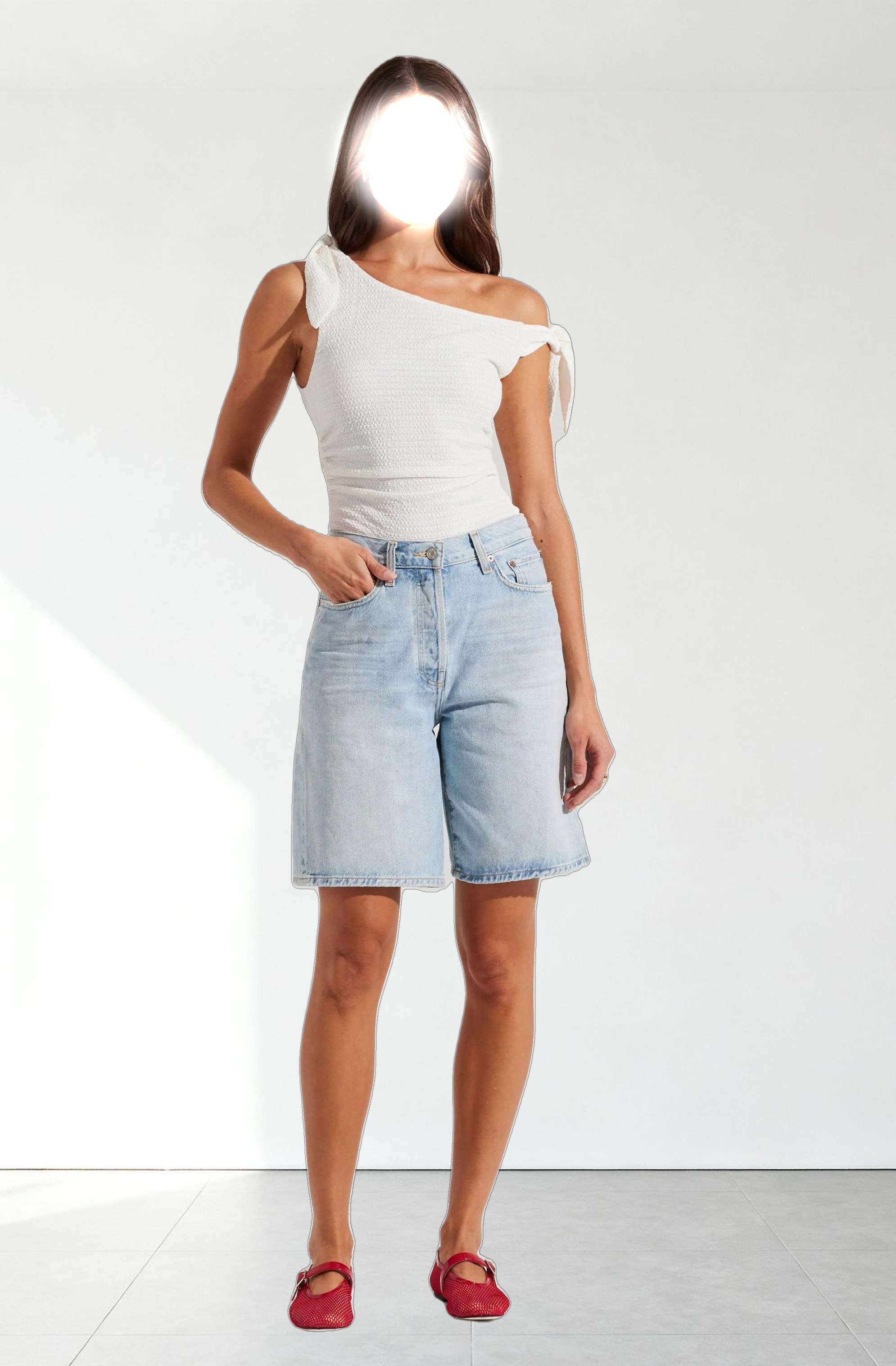 Lora Textured Off Shoulder Top