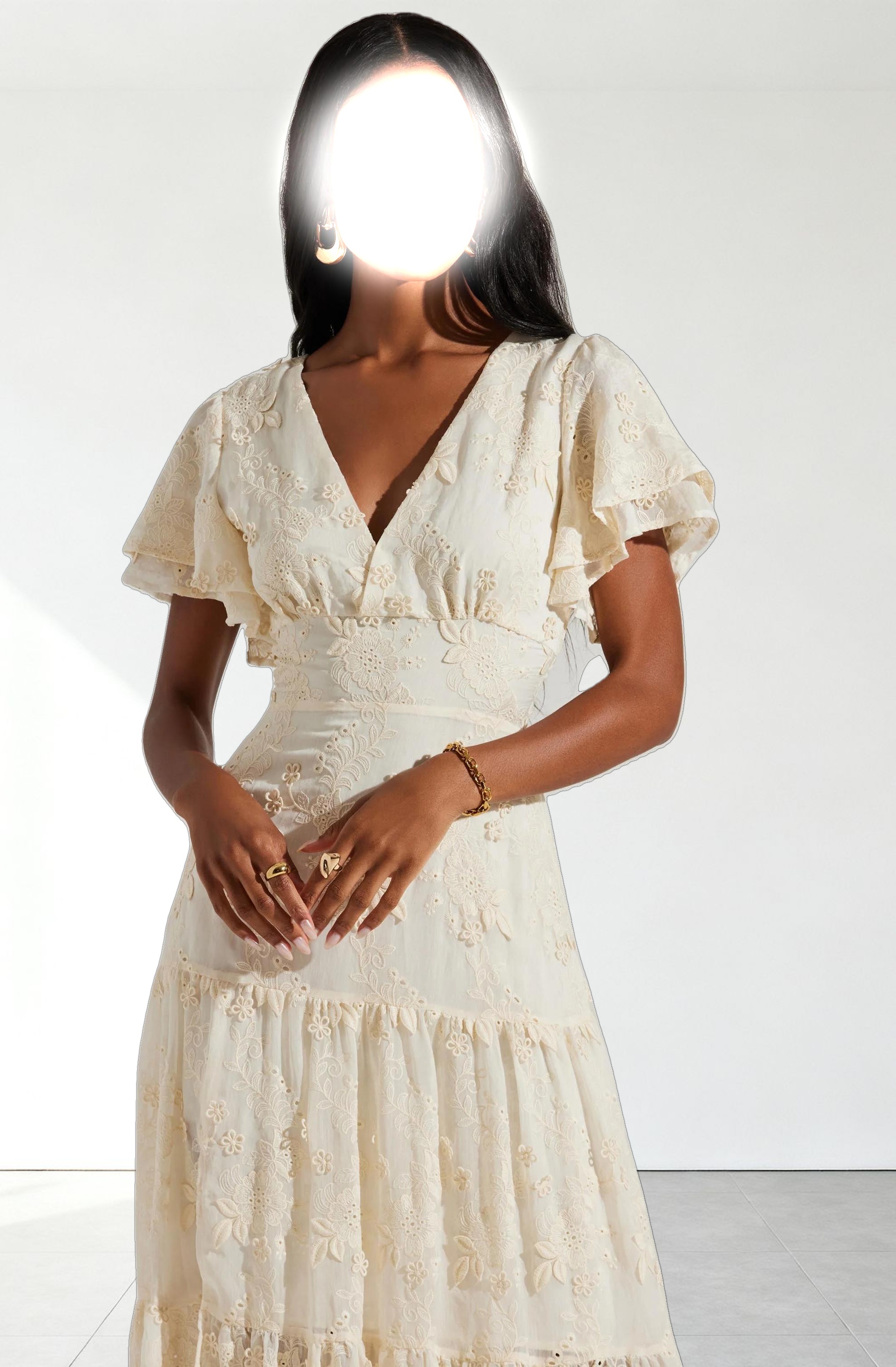 Junia Embroidered Tiered Maxi Dress