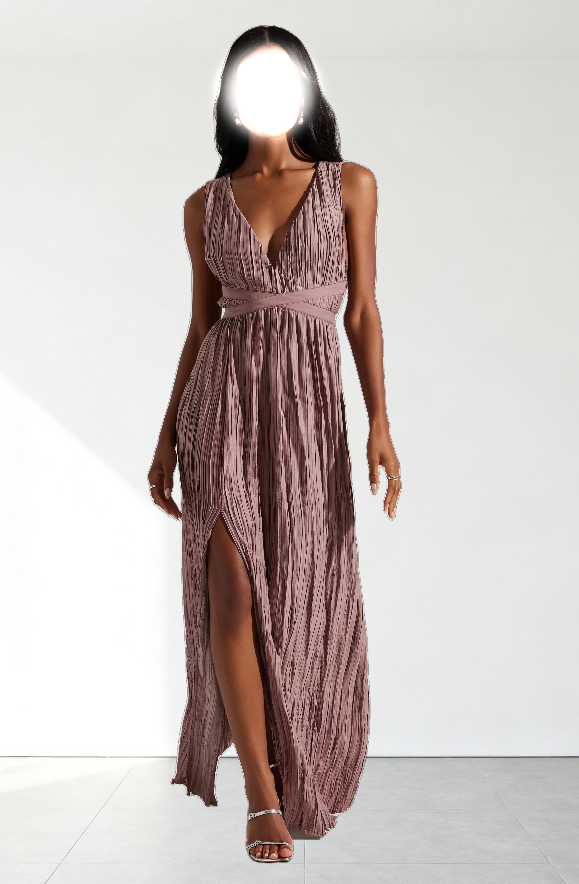 Tesni Pleated Maxi Dress