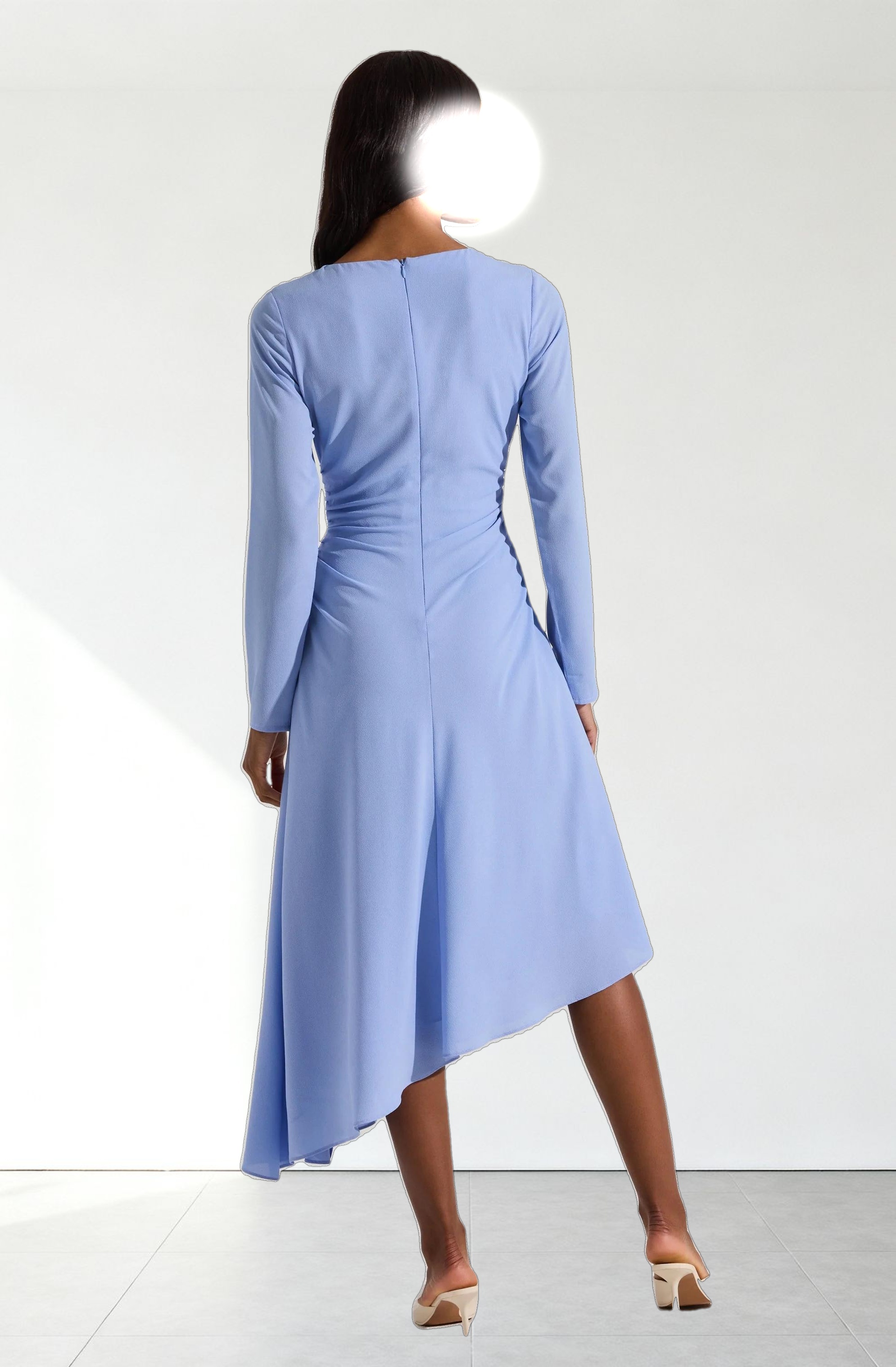 Long Sleeve Asymmetrical Hem Dress